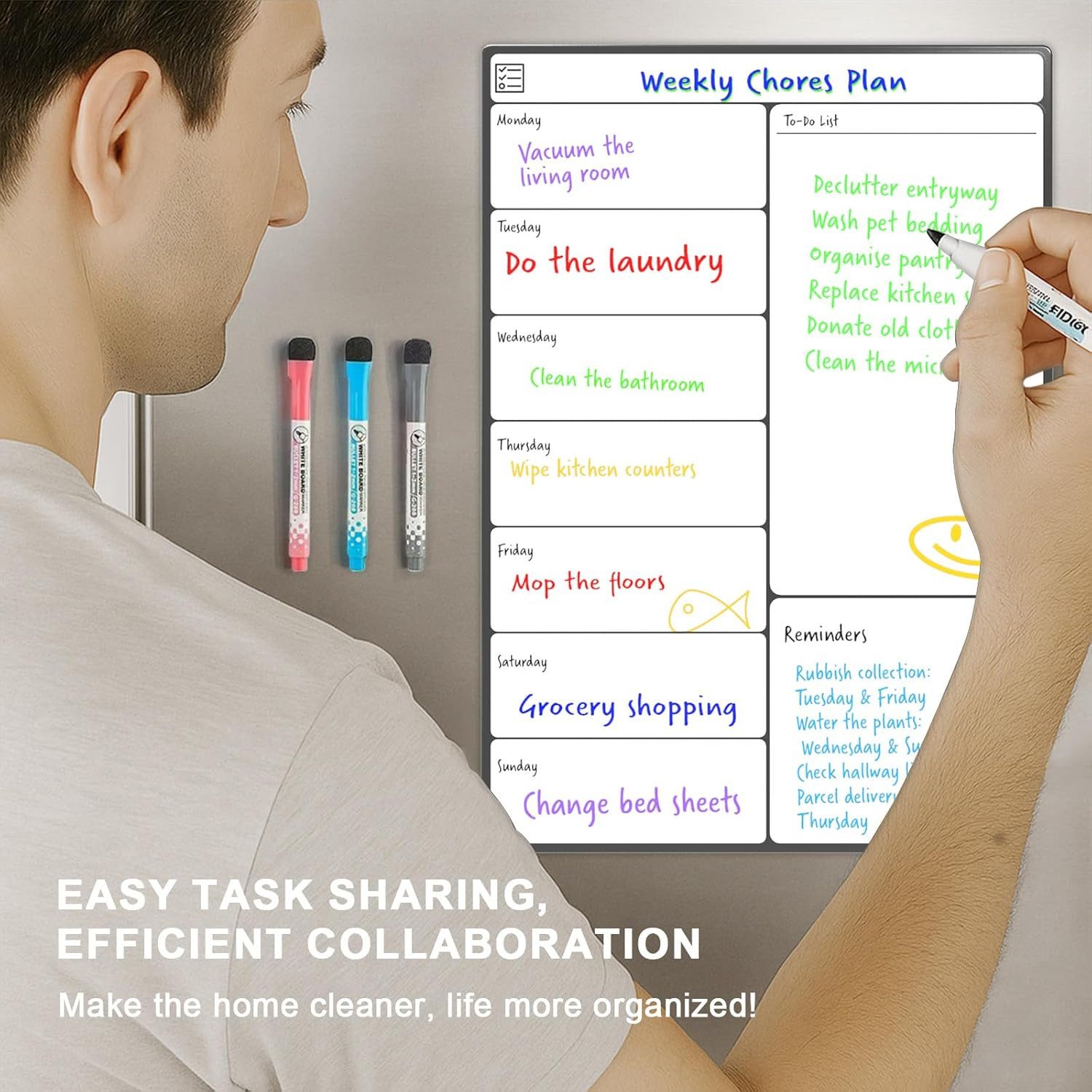 SURFOU Magnettafel Magnettafel A3 Wochenplaner Kühlschrank Whiteboard mit S günstig online kaufen