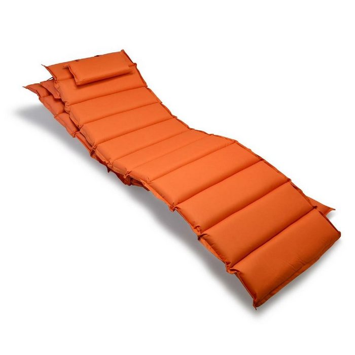 VCM Gartenstuhl 2x Hochwertige Auflage Sonnenliege Kopfkissen orange