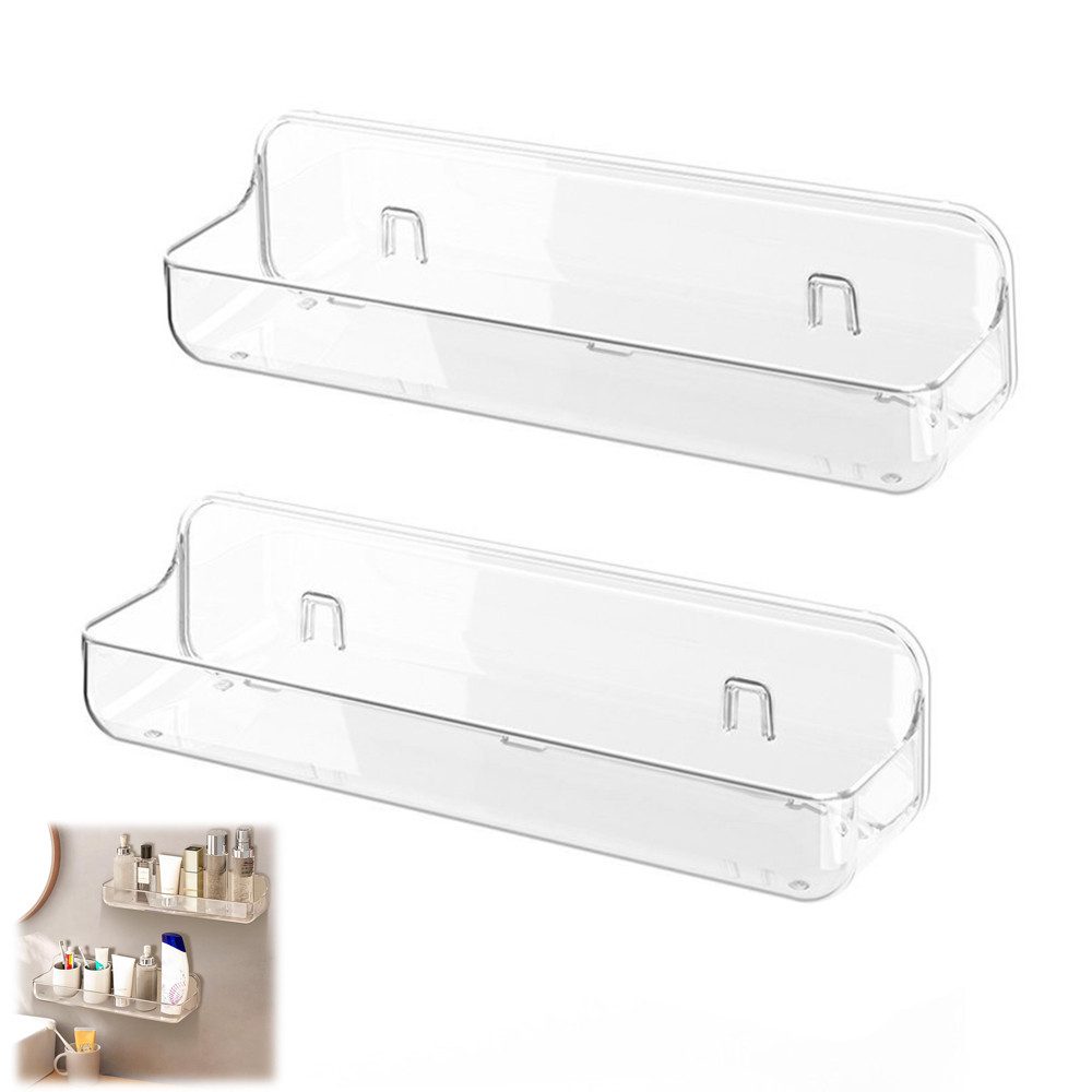 NUODWELL Duschablage 2 Stück Duschablage Ohne Bohren, Transparenter Badezim günstig online kaufen