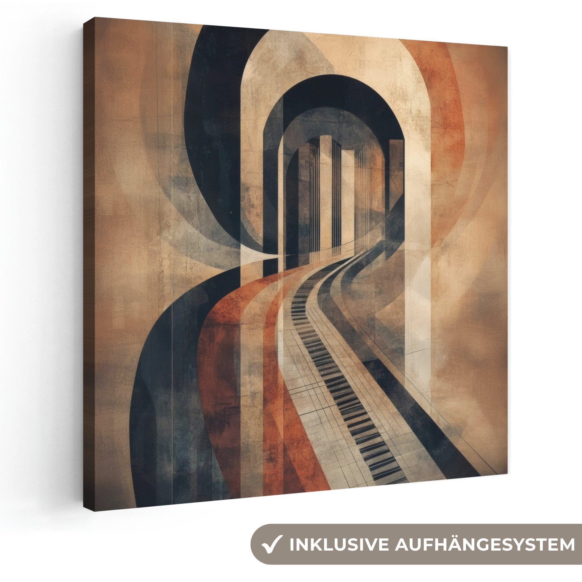 OneMillionCanvasses® Leinwandbild Klavier - Keyboards - Abstrakt, Fotodruck (1 St), Wandbild, Deko Schlafzimmer Wohnzimmer Flur 20x20 cm