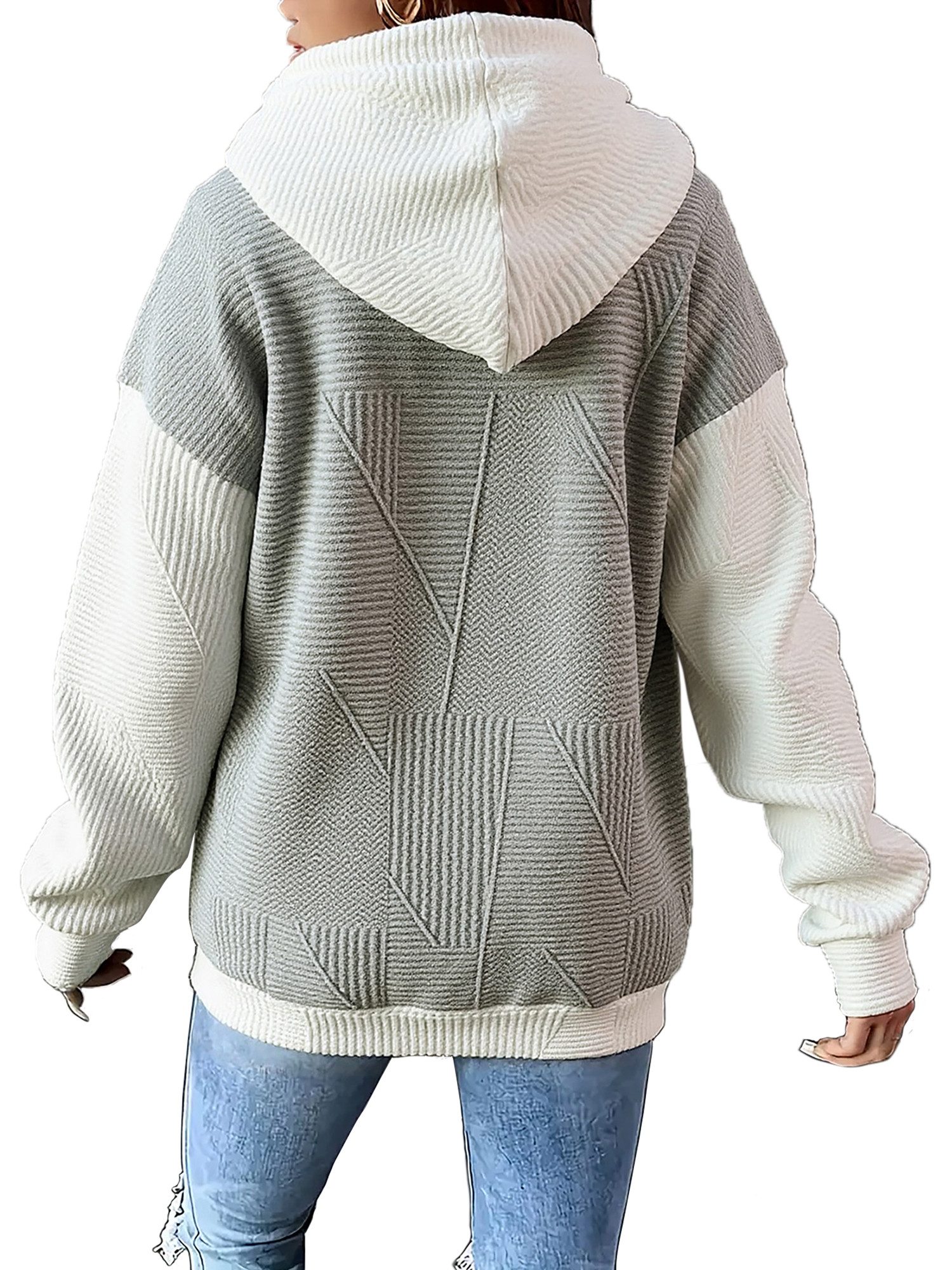 PYLIKE Kapuzenpullover Damen Winterhoodie casual mit Print und großer Tasch günstig online kaufen