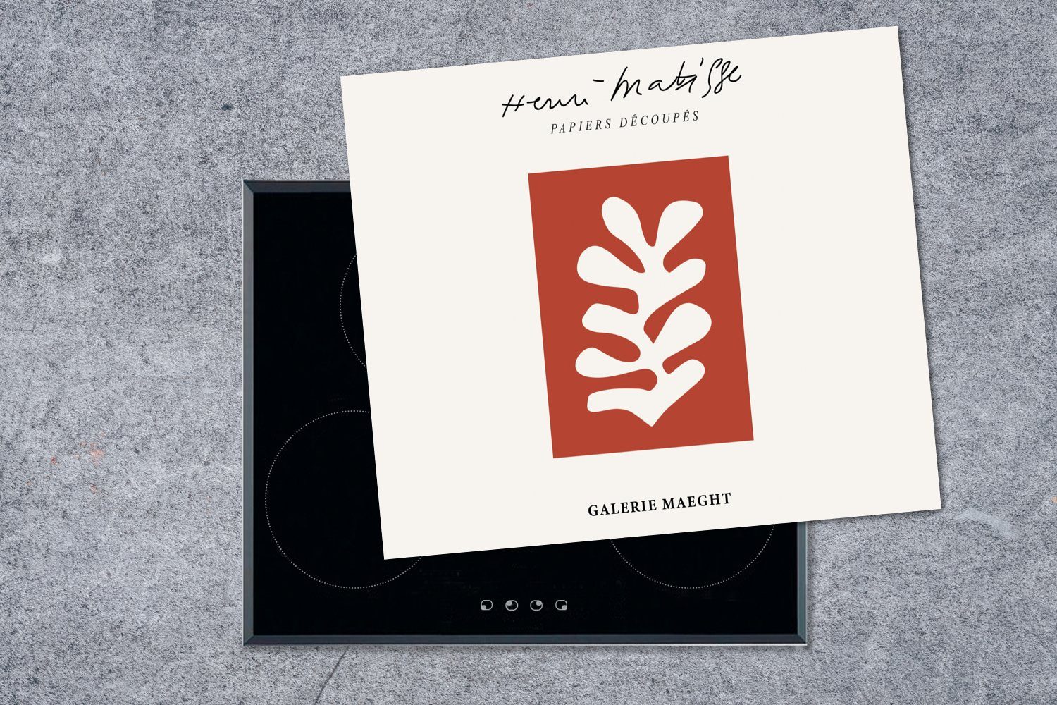 Abstrakt Vintage, MuchoWow Pflanzen - Mobile Matisse nutzbar, cm, tlg), (1 Arbeitsfläche - Vinyl, - Kunst 60x52 Ceranfeldabdeckung Herdblende-/Abdeckplatte - Henri