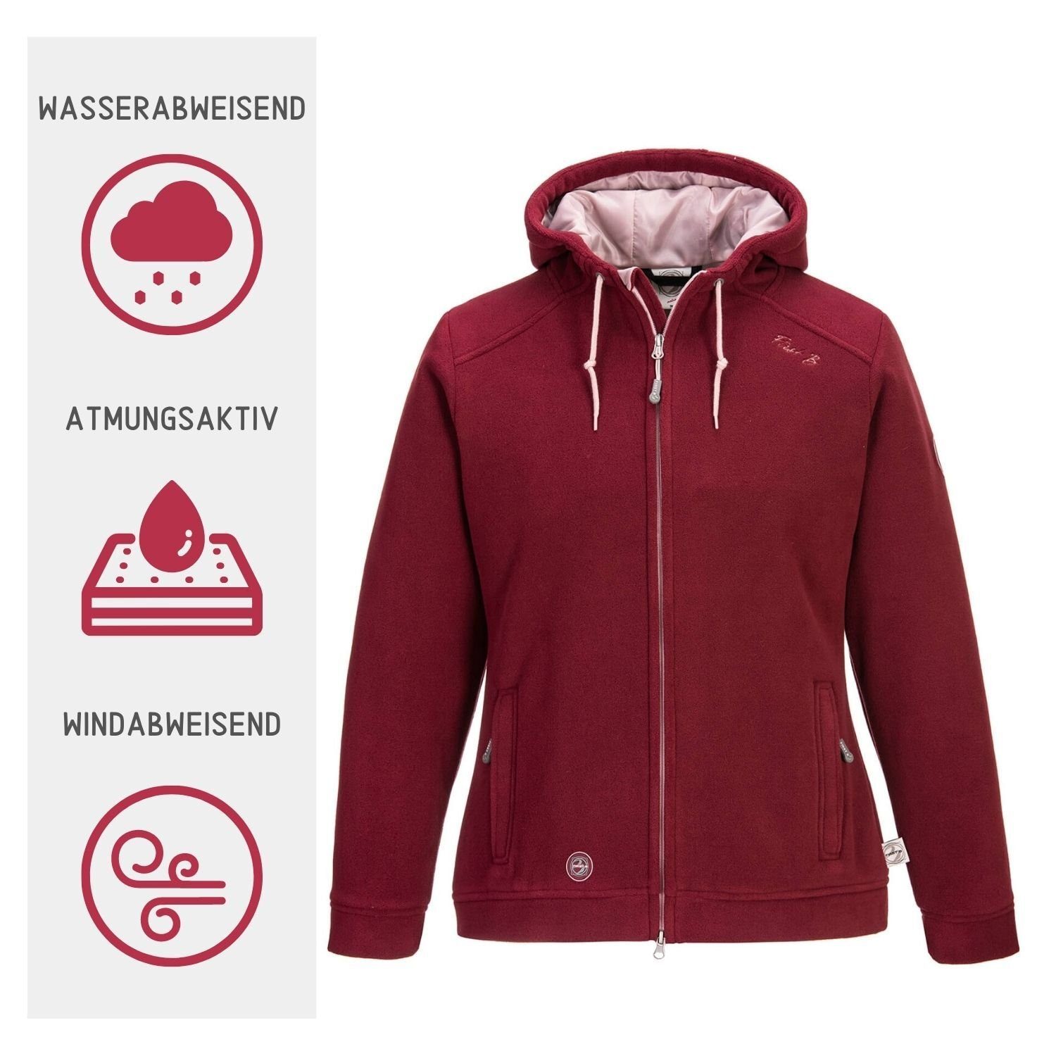 FirstB Fleecejacke Damen bordeaux