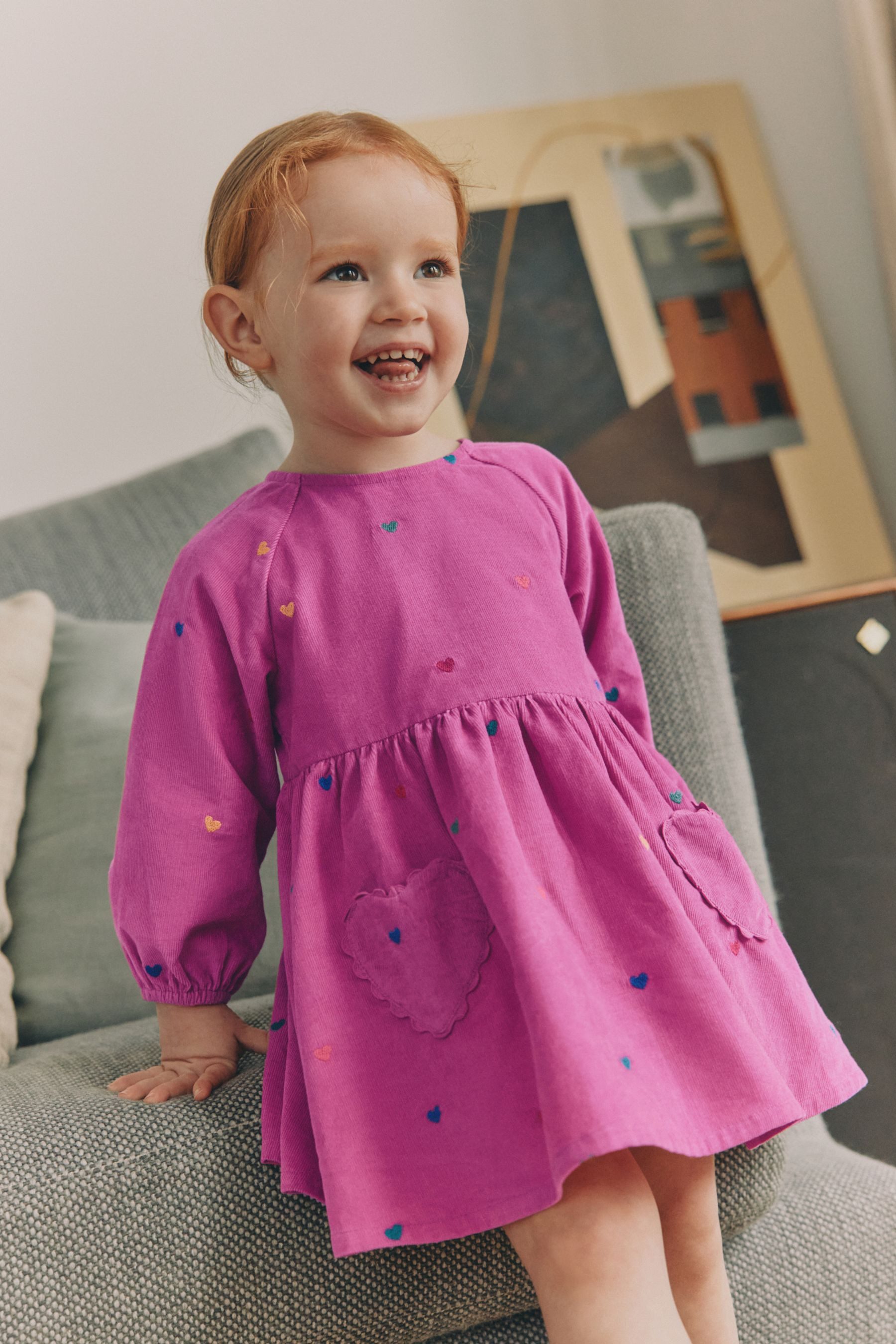 Next Blusenkleid Langärmeliges Cordkleid (1-tlg)
