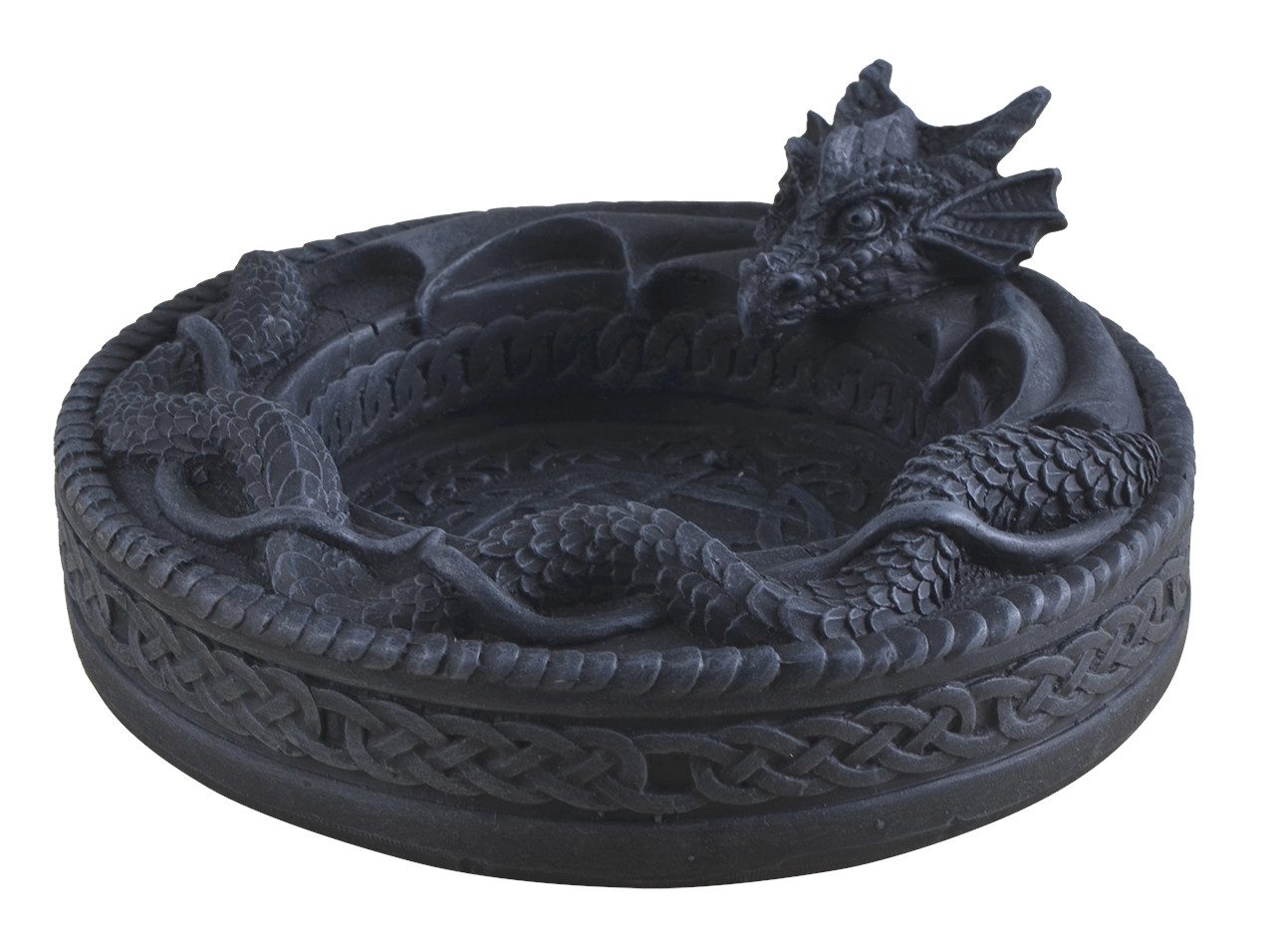 Vogler Dekofigur Drachen Aschenbecher mit Drachenkopf 16 cm Ascher rauchen Zigaretten