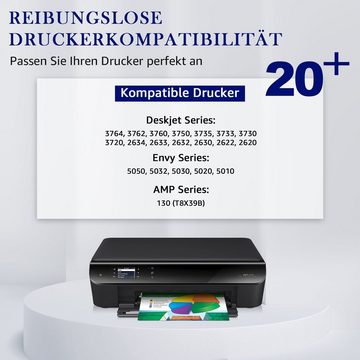 MOOHO 304 Schwarz ersetzt für HP 304XL Tintenpatrone (DeskJet 3764 3762 3760 3750 3735 3733 3730 3720 2634 2633 2632 2630 2622 2620 AMP 130, ENVY 5050 5032 5030 5020 5010)