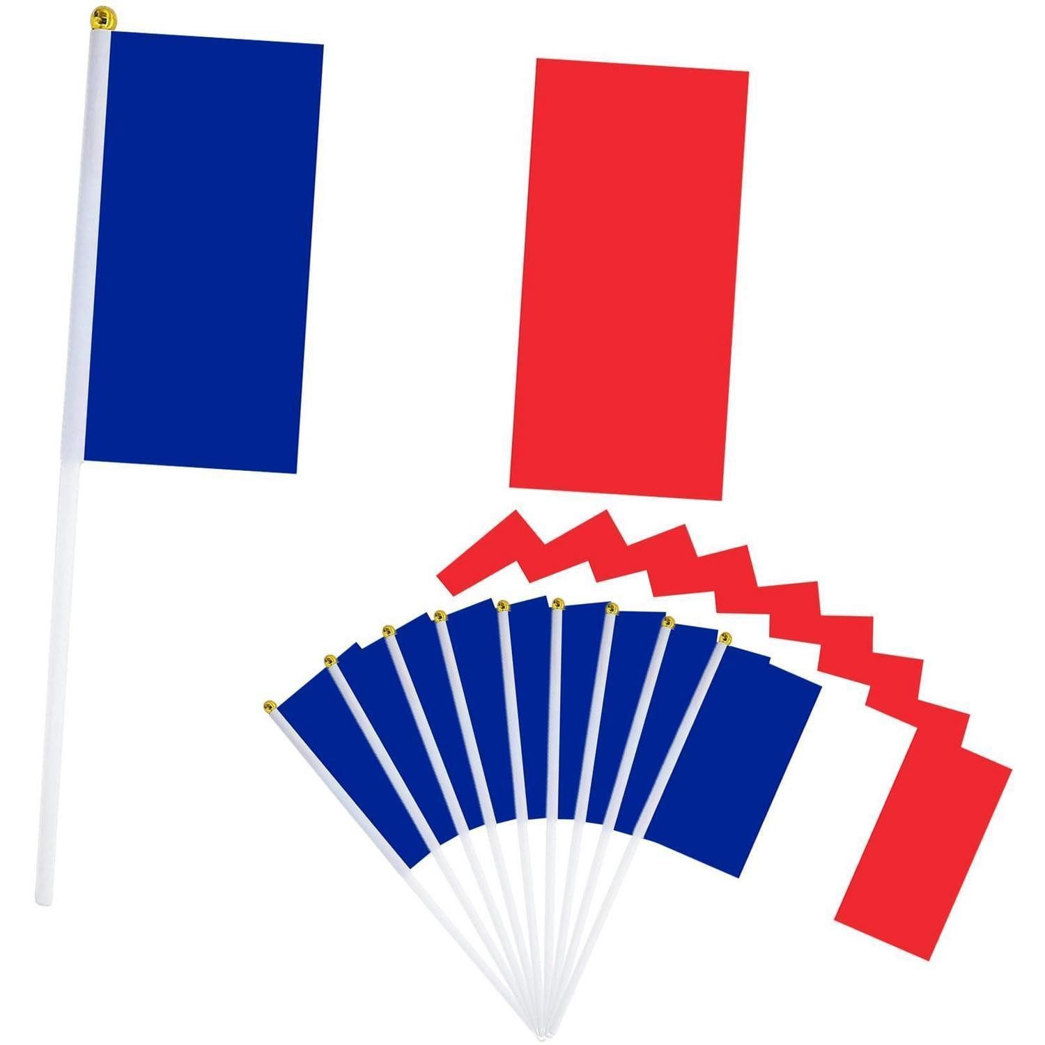 LuxusKollektion Flagge 10er Frankreich Flagge 21x14cm Handflaggen EM/Olympia (10-St)