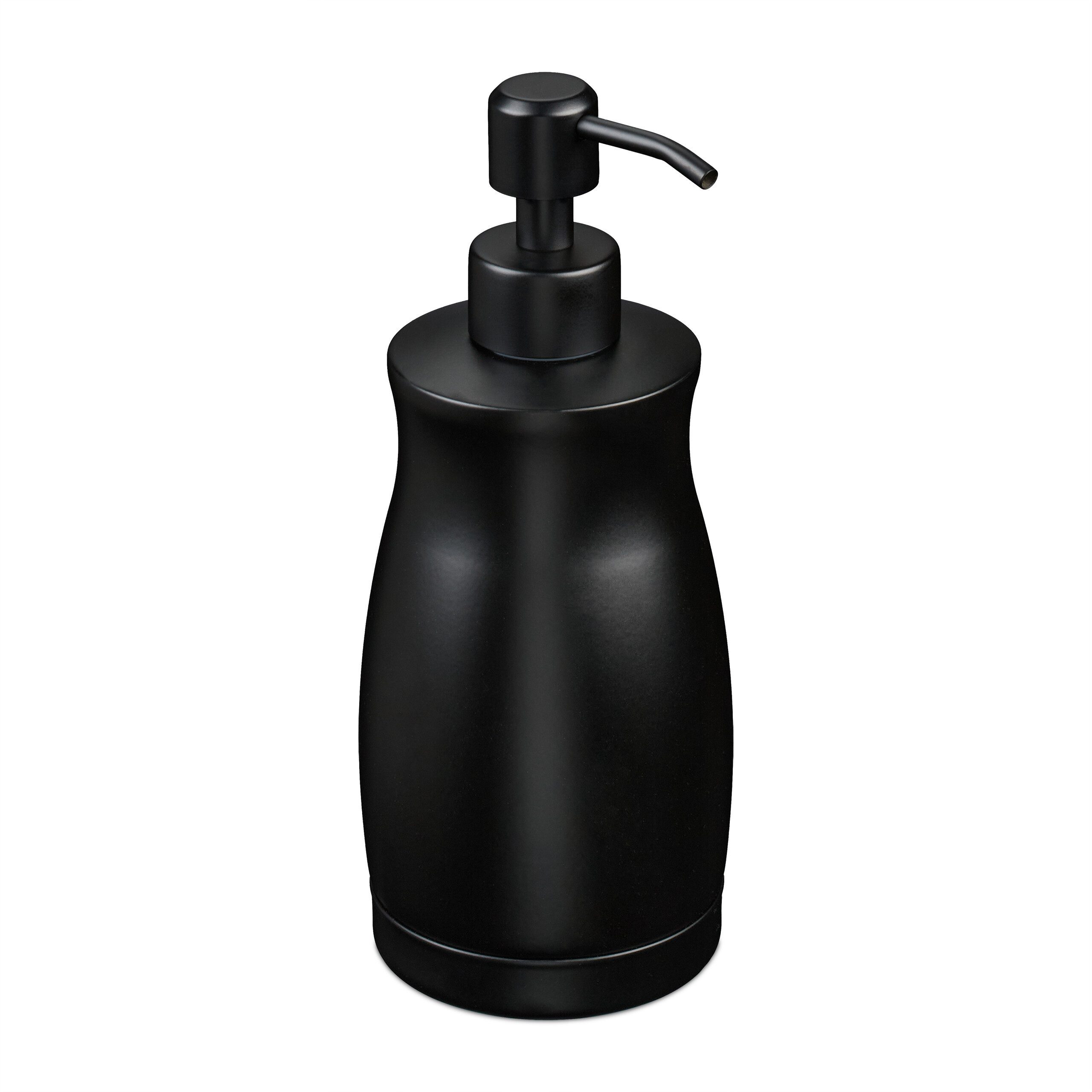 relaxdays Seifenspender Edelstahl 400 ml, Schwarz günstig online kaufen