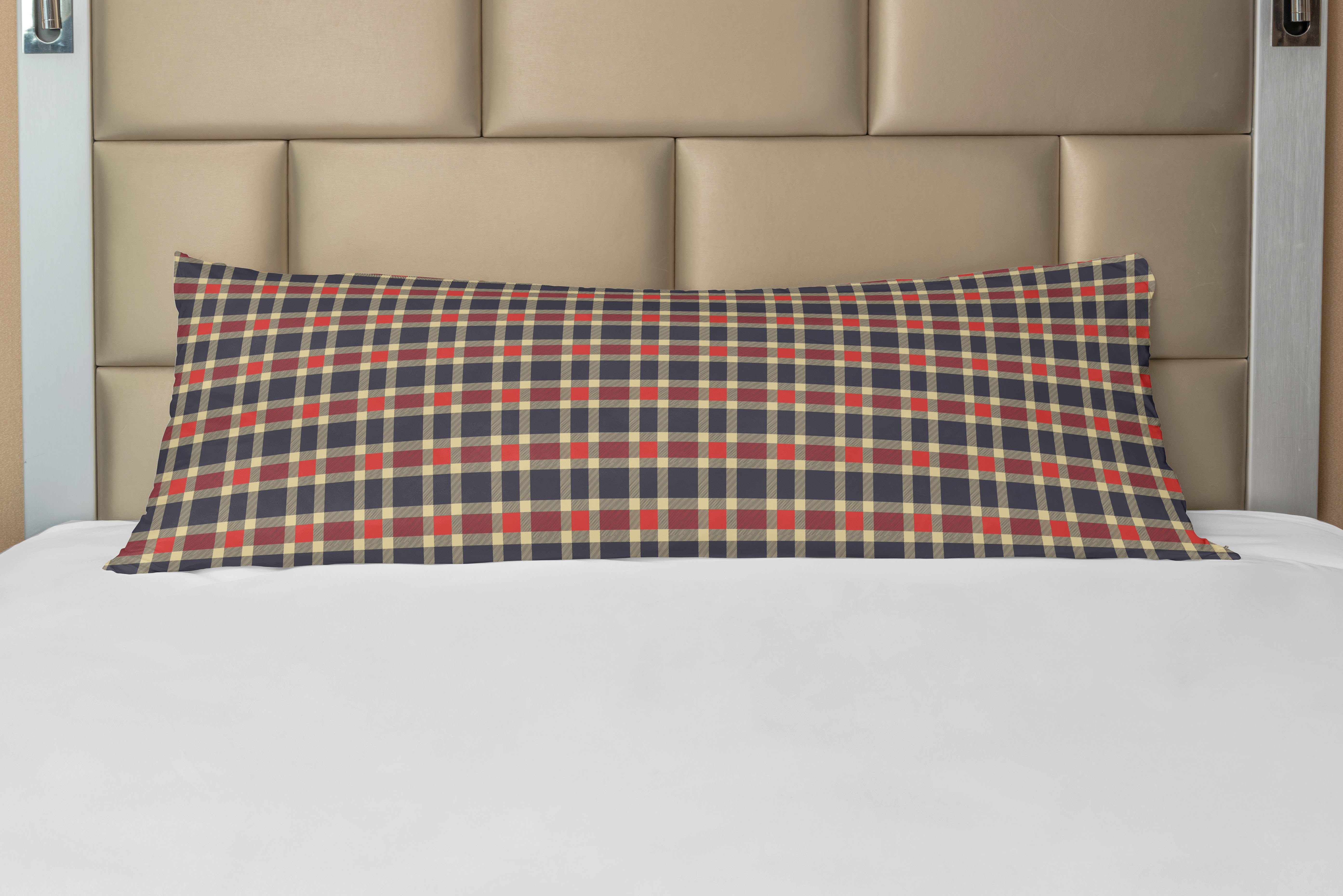 Seitenschläferkissenbezug Deko-Akzent Langer Kissenbezug, Abakuhaus, Kariert Vintage Plaid-Linien