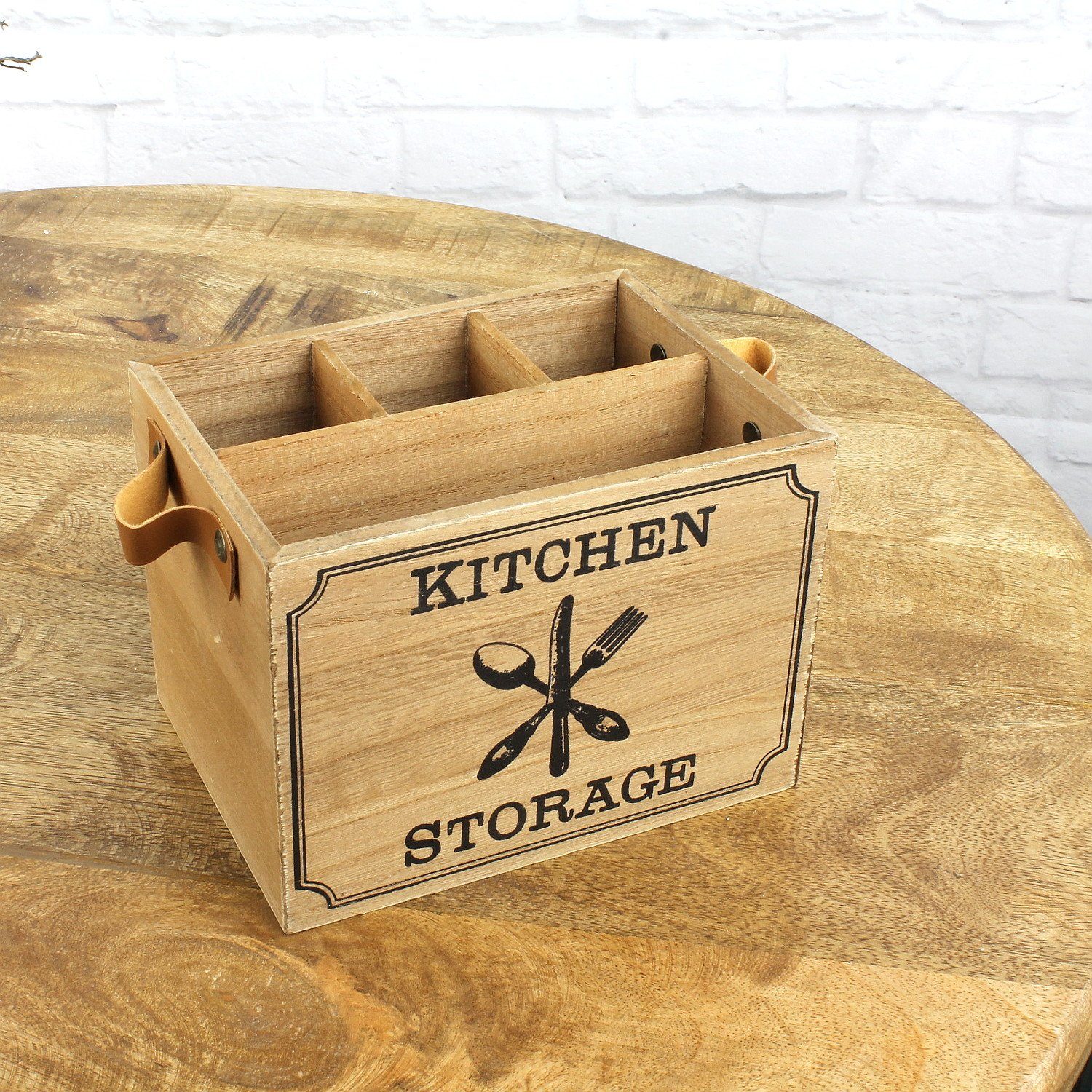 Macosa Home Besteckkasten Besteckkorb Holz Serviettenhalter Tischaufbewahru günstig online kaufen