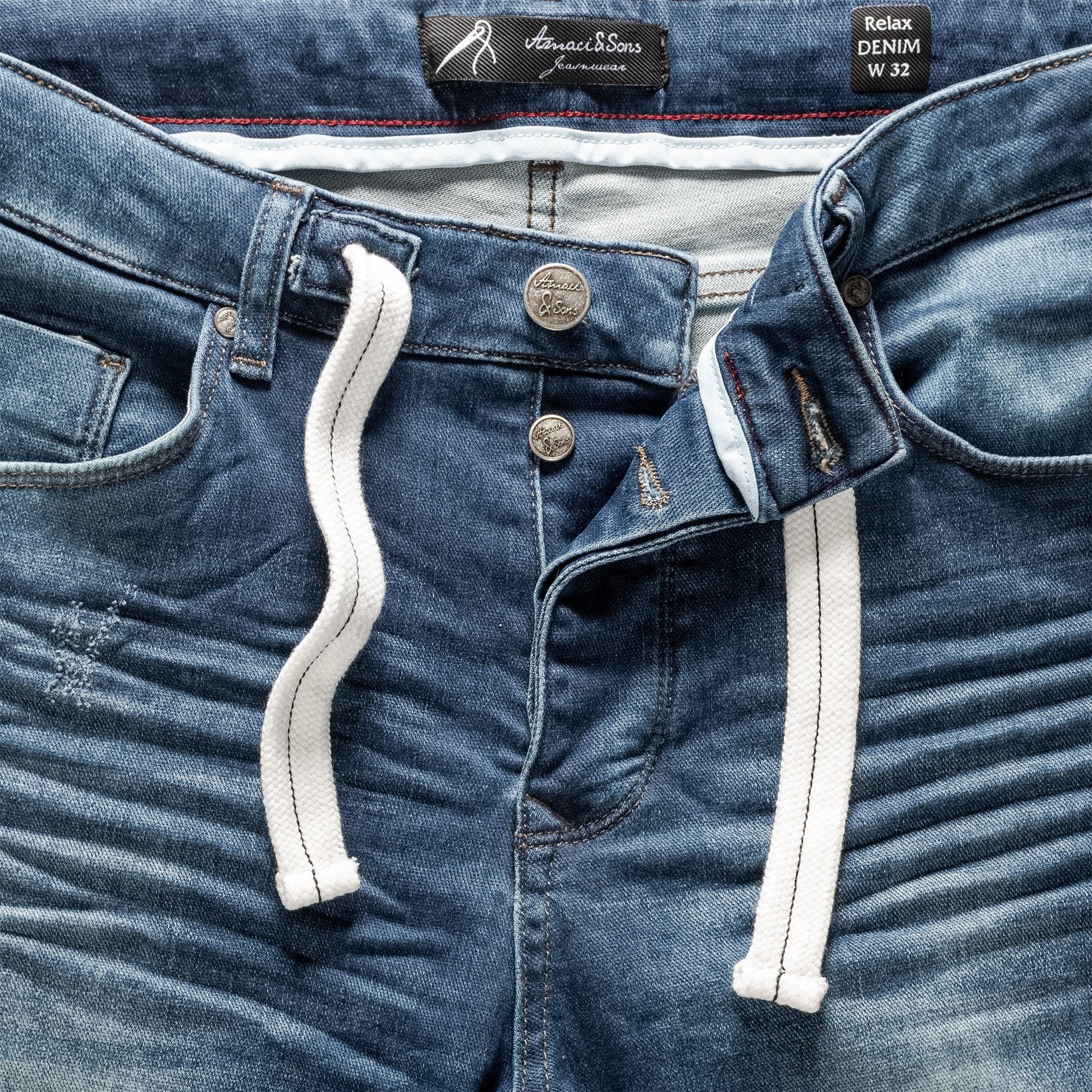 Amaci&Sons Jeansshorts SAN JOSE Destroyed Jeans günstig online kaufen