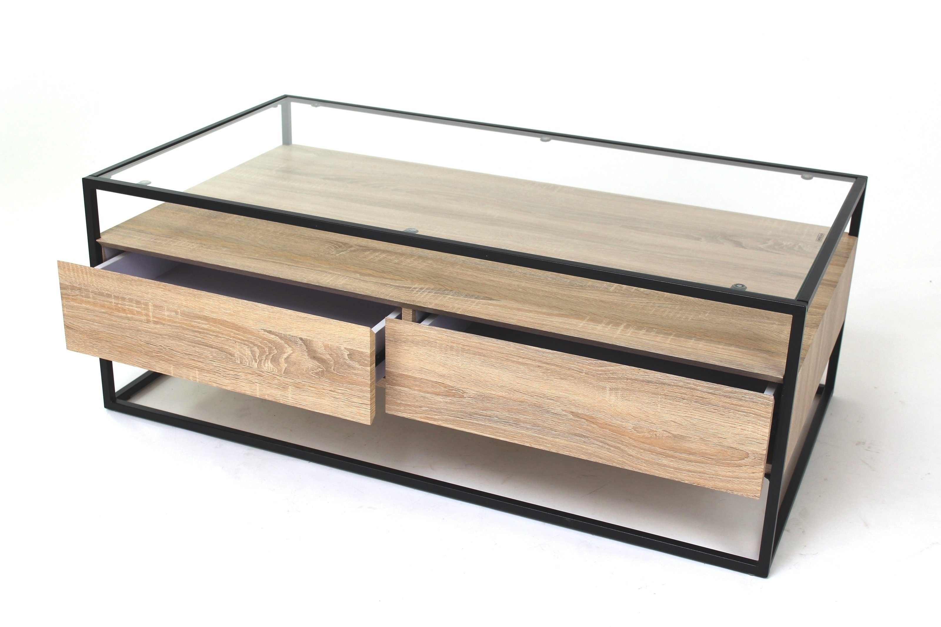 freiraum Couchtisch 2073, in Sonoma Eiche, Glas - 110x42cm (BxH) günstig online kaufen