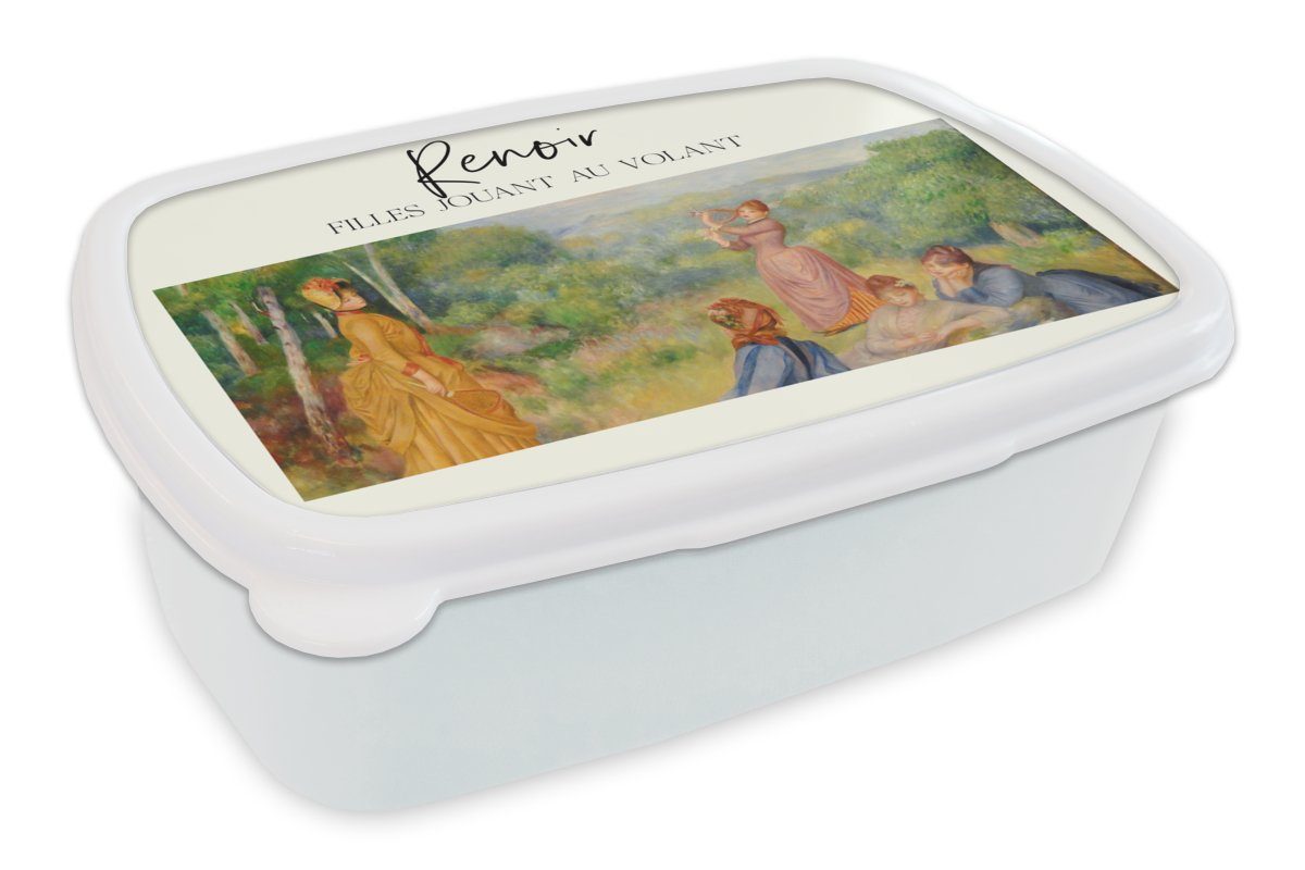 MuchoWow Lunchbox Kunst - Renoir - Alte Meister, Kunststoff, (2-tlg), Brotbox für Kinder und Erwachsene, Brotdose, für Jungs und Mädchen weiß