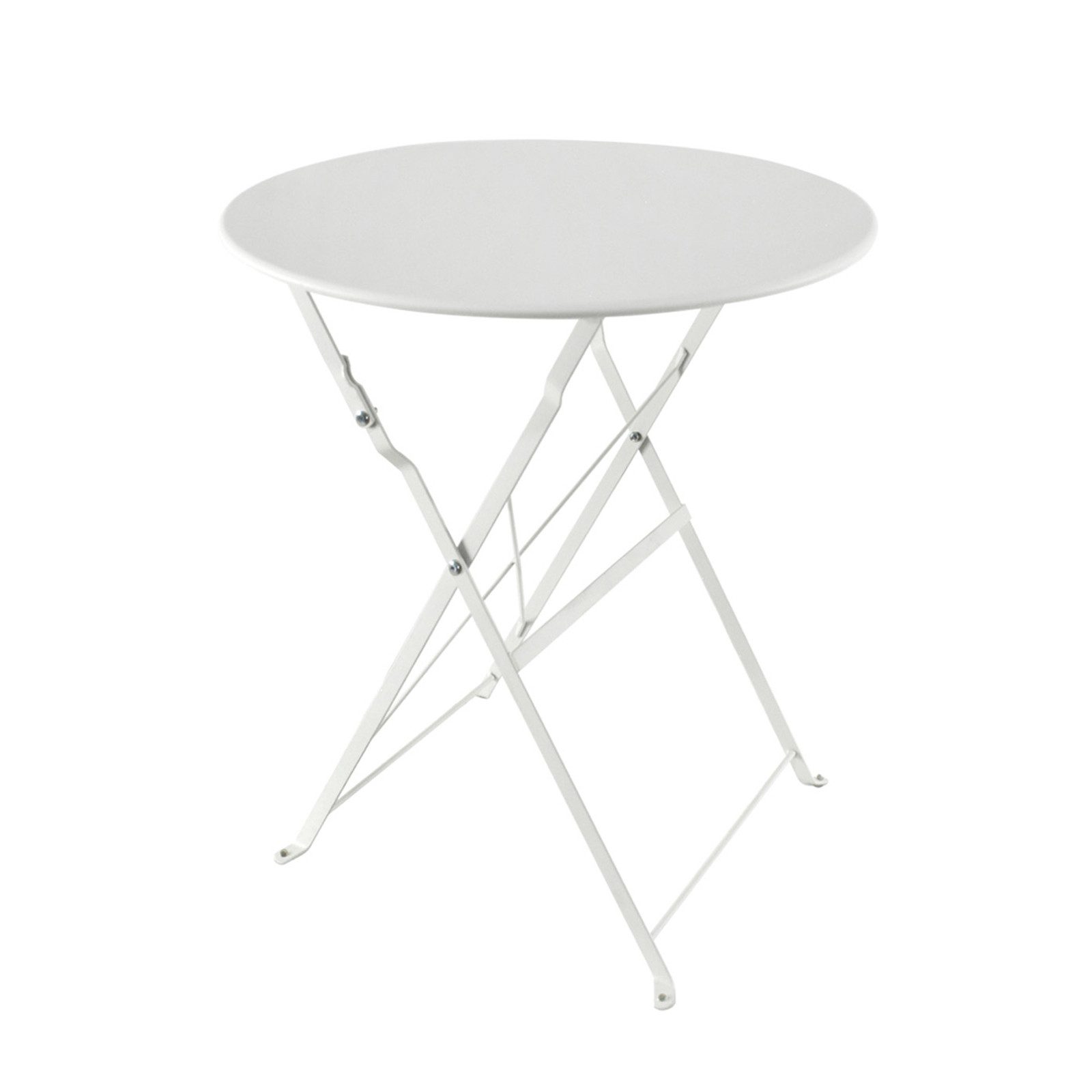 HTI-Living Gartentisch Gartentisch Basil Metall rund klappbar Creme (Stück, 1-St., 1 Gartentisch)