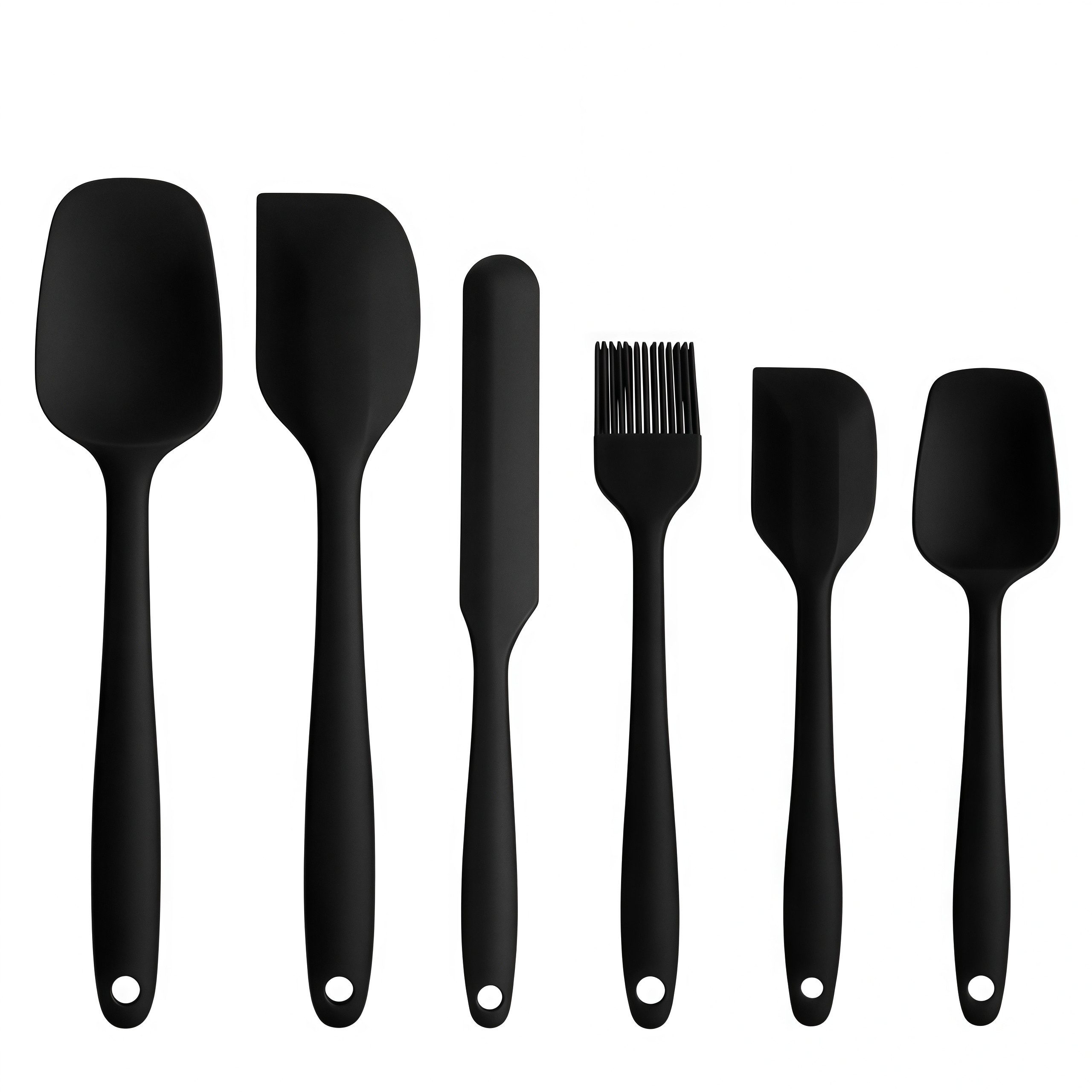 FOUORTUNATE-BEE Teigschaber 6er Set Silikonspatel für Küche, Backen und Kochen, Vielseitige Teigschaber zum Rühren, Backen und Zubereiten