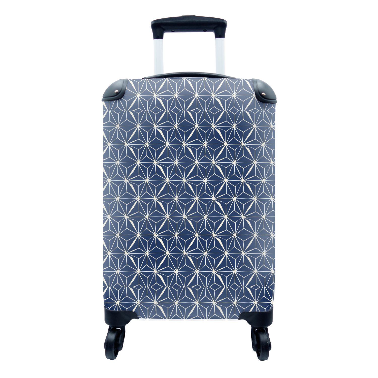 MuchoWow Handgepäckkoffer Formen - Muster - Japanisch, 4 Rollen, Reisetasche mit rollen, Handgepäck für Ferien, Trolley, Reisekoffer