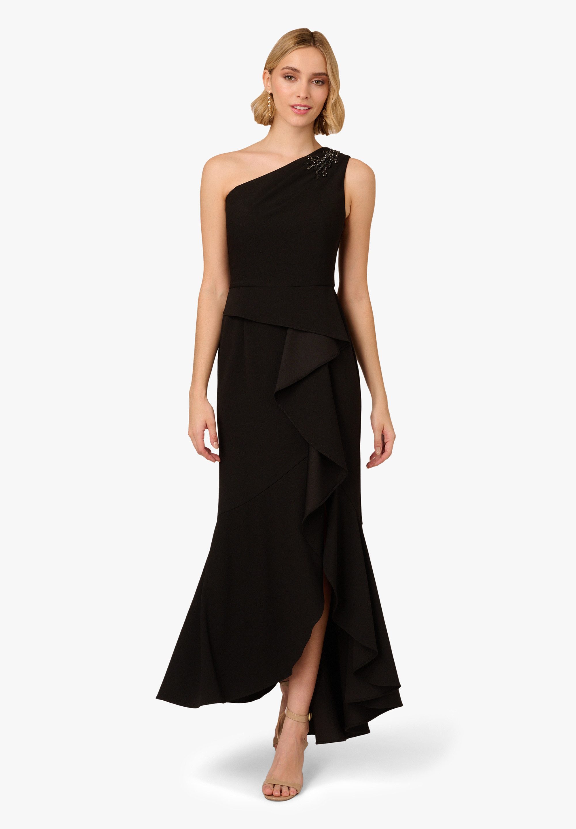 Adrianna Papell Abendkleid Beaded Knit Crepe Gown Tailliert, figurbetont, elegant