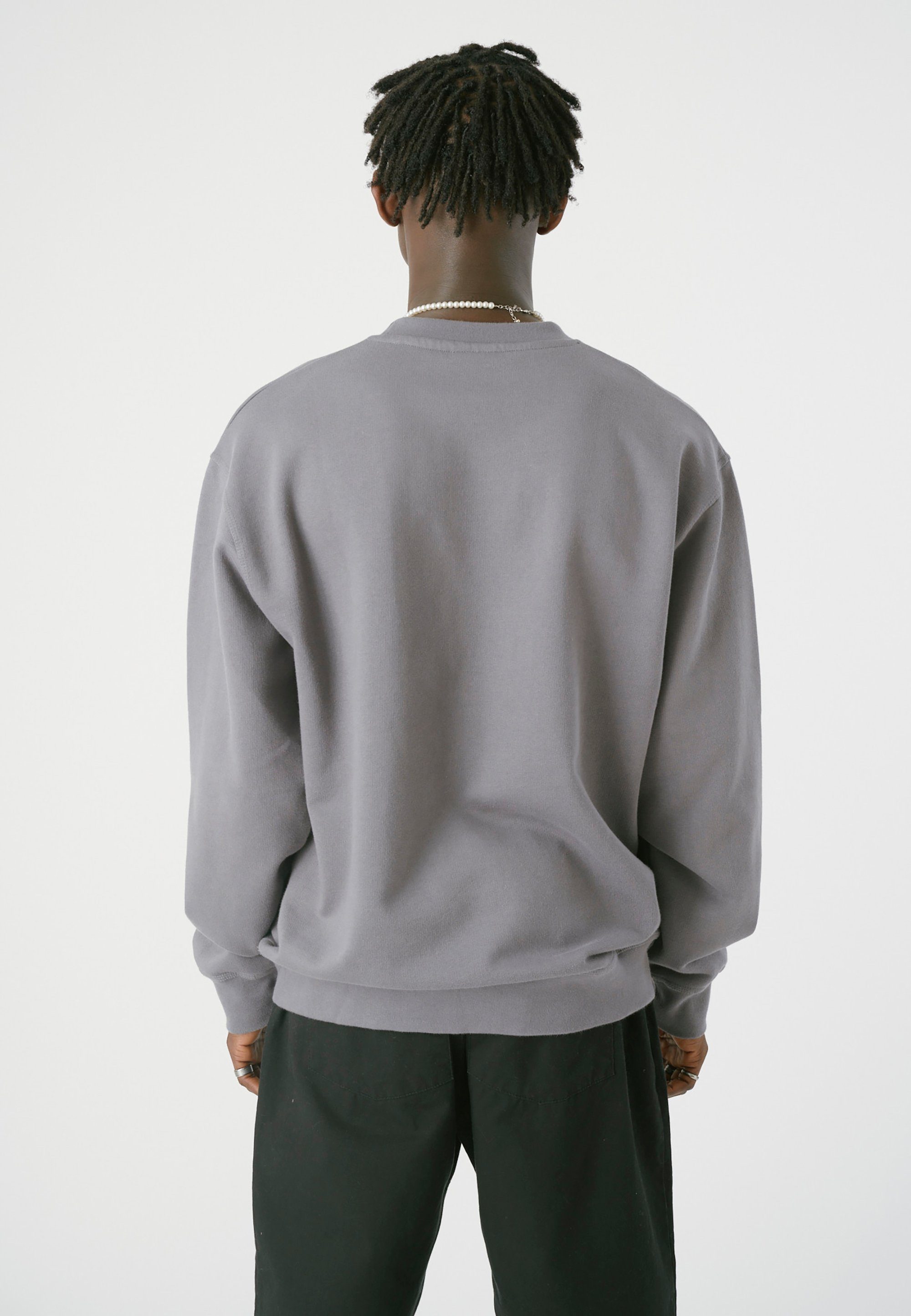 Cleptomanicx Sweatshirt Ligull Boxy mit Möwenstickerei kleiner grau