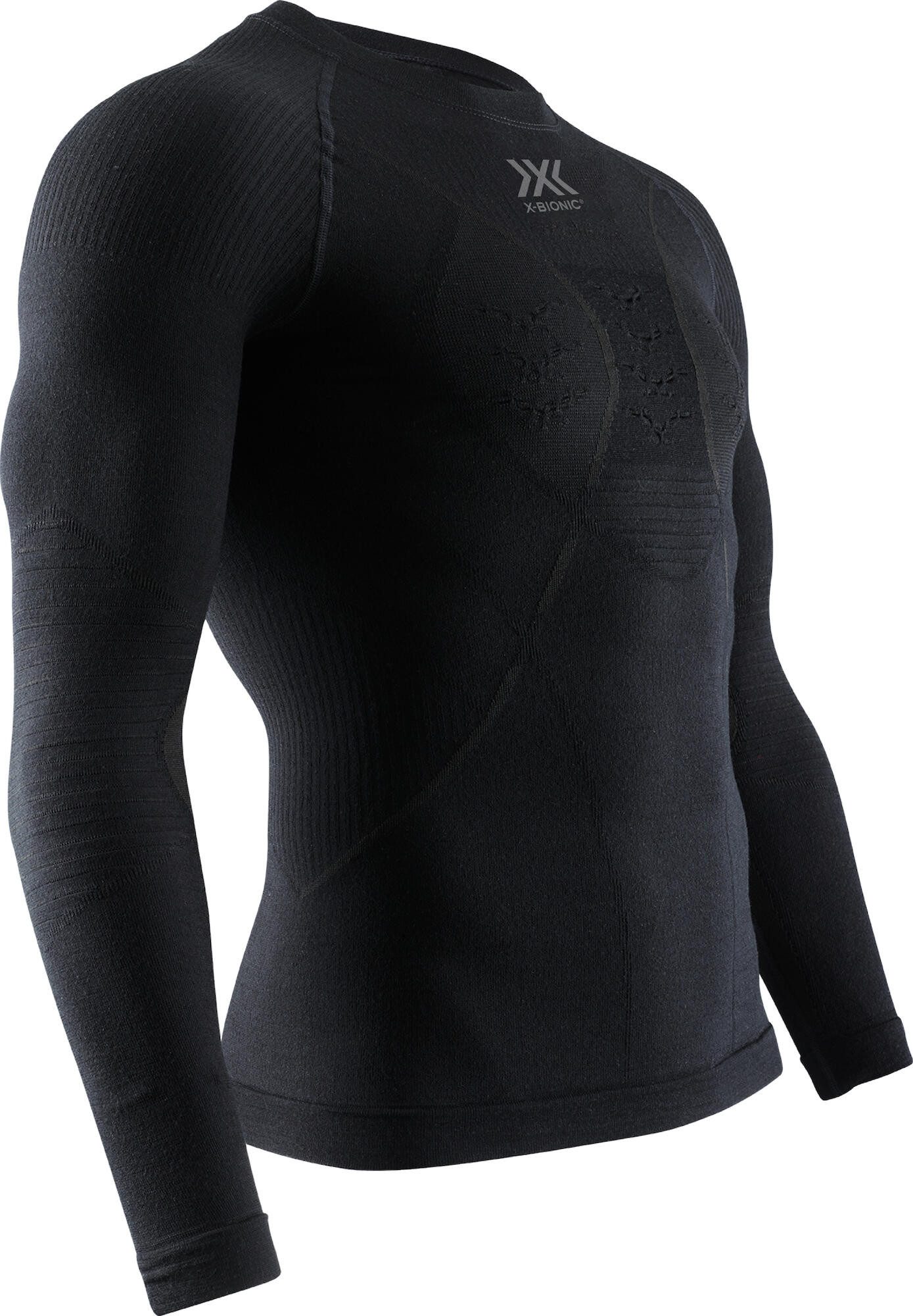 X-Bionic Langarmshirt Merino-Natural Shirt (Merinowolle) Unterwäsche schwarz Herren