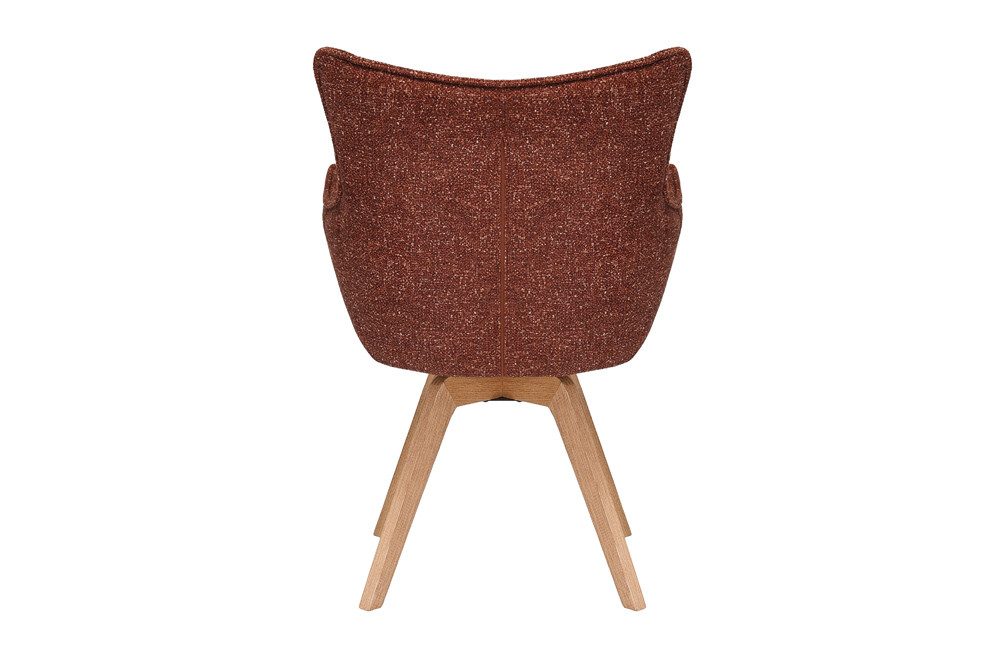 riess-ambiente Drehstuhl VOGUE rost braun/natur - Strukturstoff, Eiche, 360° drehbar, Armlehne (Einzelartikel, 1 St), moderner Polsterstuhl - ideal für Ess-, Ar – Bild 4 von 5