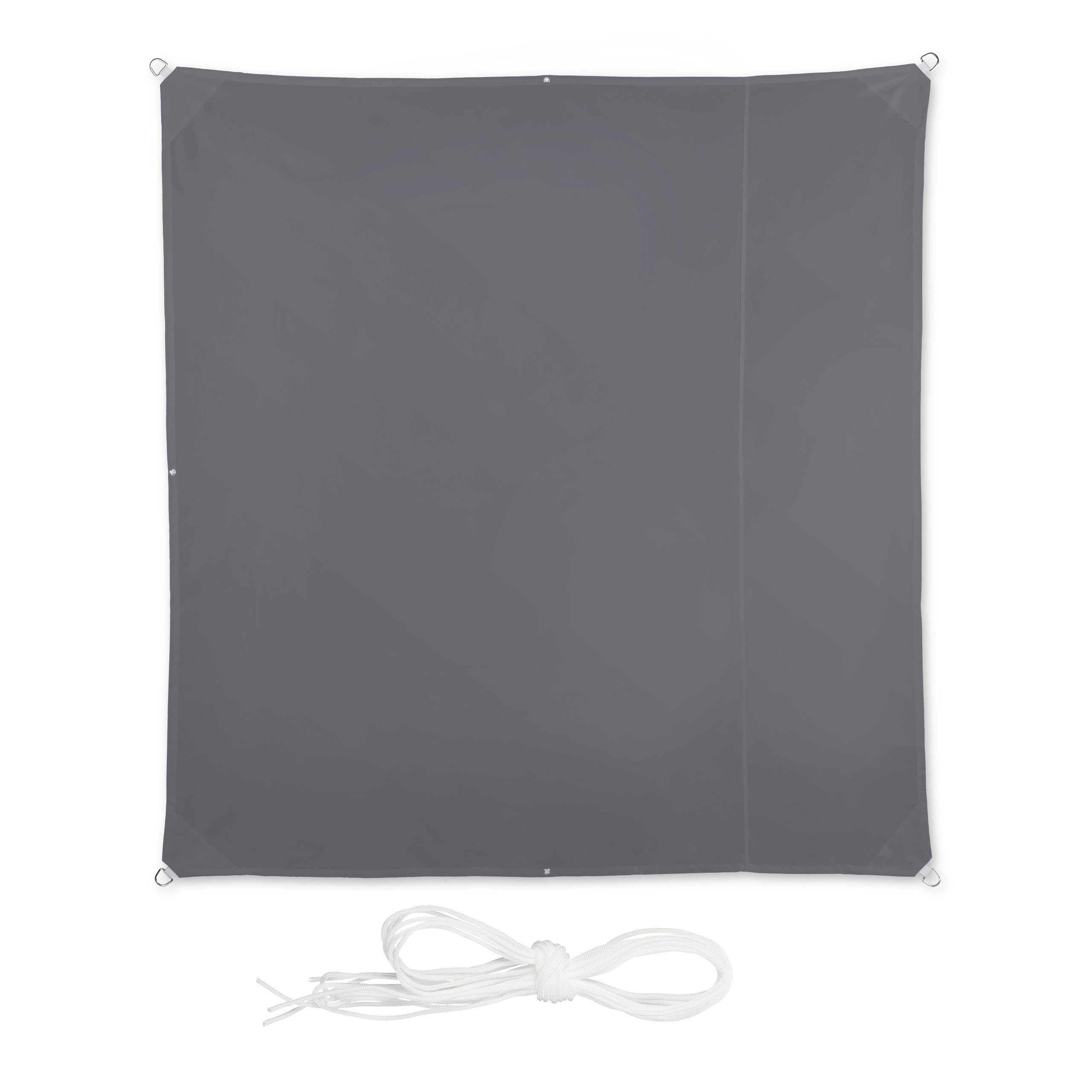 relaxdays Sonnensegel Quadrat in Grau, 2 x 2 m günstig online kaufen