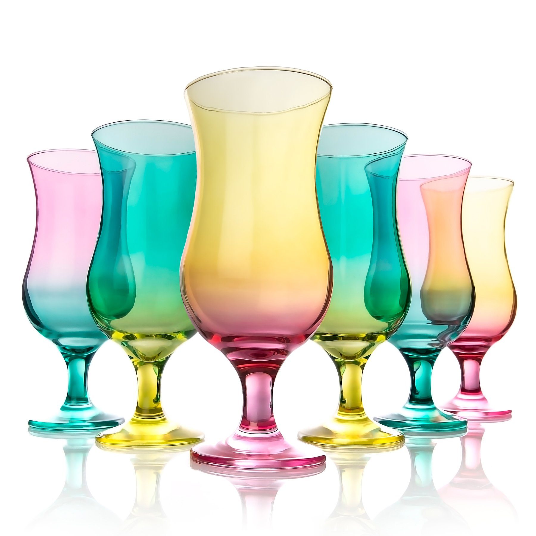 BigDean Cocktailglas 6 Stück bunte Cocktailgläser 420 ml standfestes, Glas