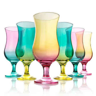 BigDean Cocktailglas 6 Stück bunte Cocktailgläser 420 ml standfestes, Glas