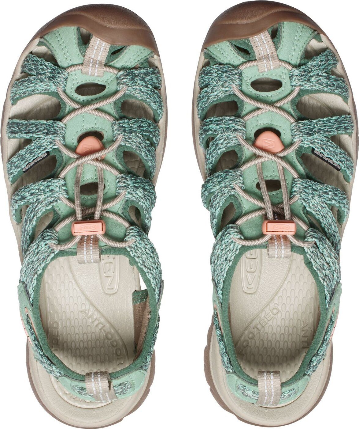 Keen WHISPER W-GRANITE GREEN/PEACH PARFAIT BLACK Outdoorsandale