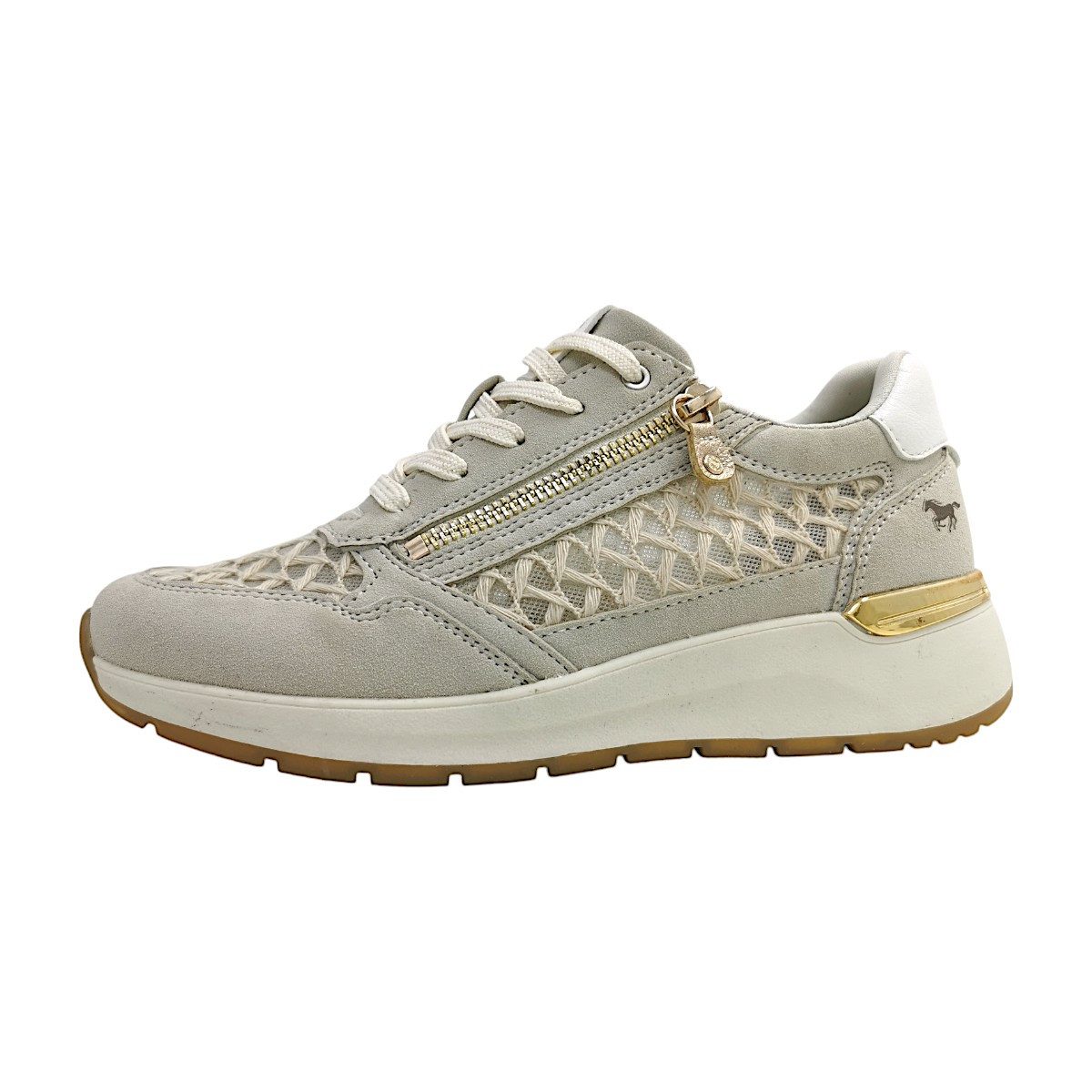 Beige Mustang Schuhe Gold Beige Mustang Damen Sneaker Online