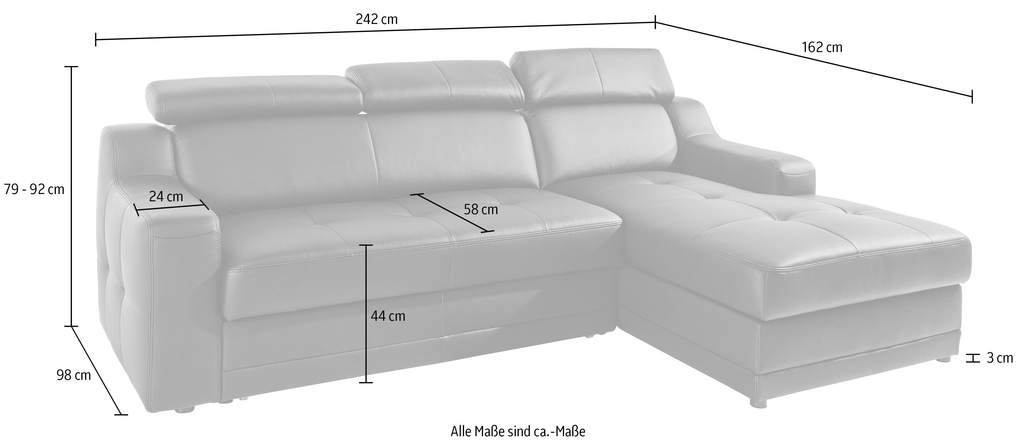exxpo - sofa fashion Ecksofa Lotos, bequem und funktionell, Federkern, Brei günstig online kaufen
