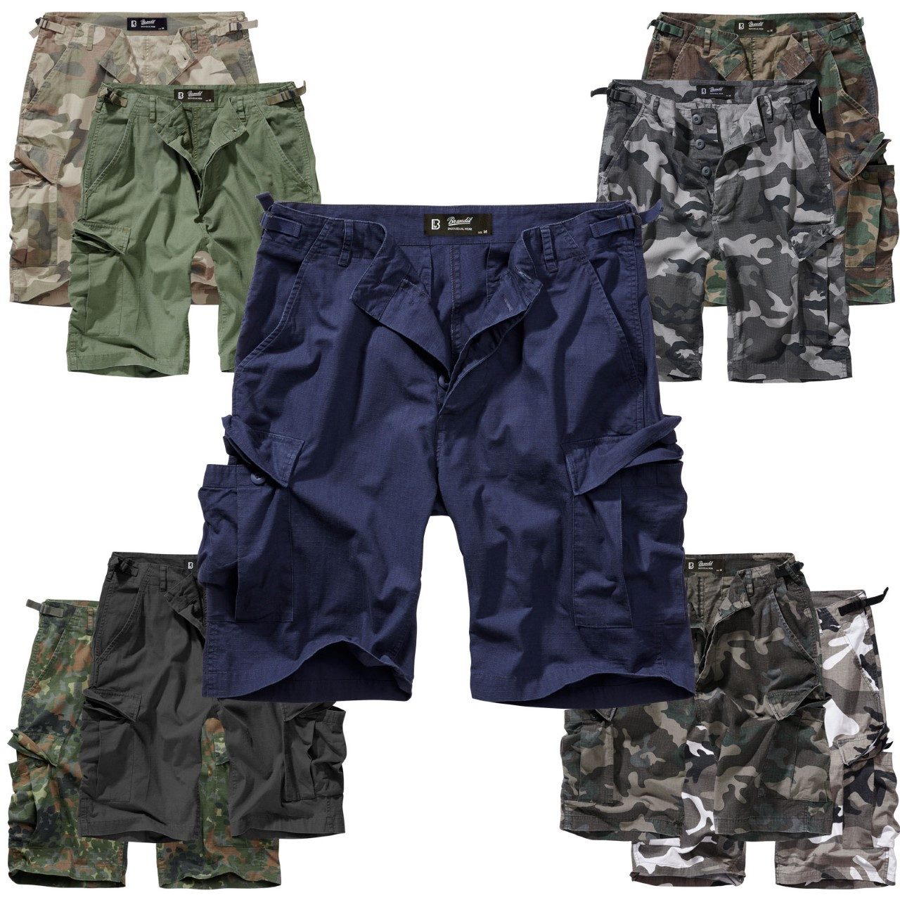 Brandit Cargohose Herren Bermuda Cargo Shorts knielang Kurze Hose Short Sommer Ripstop – Bild 5 von 5
