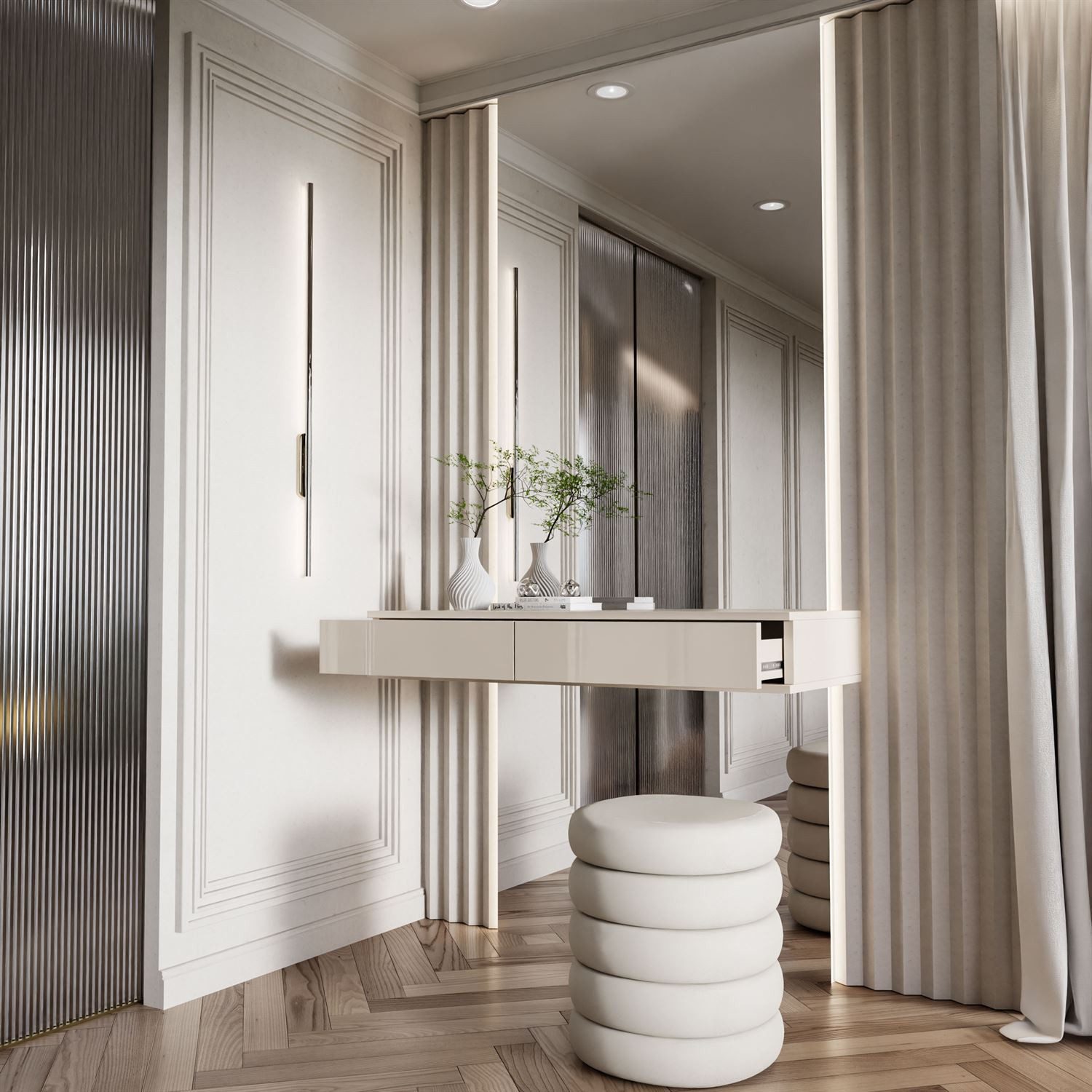 Lookway Konsolentisch BLANCO GLAMOUR in Kaschmir – Elegante Wandkonsole für modernes Wohnen (1x Konsole), Breite: 100 cm