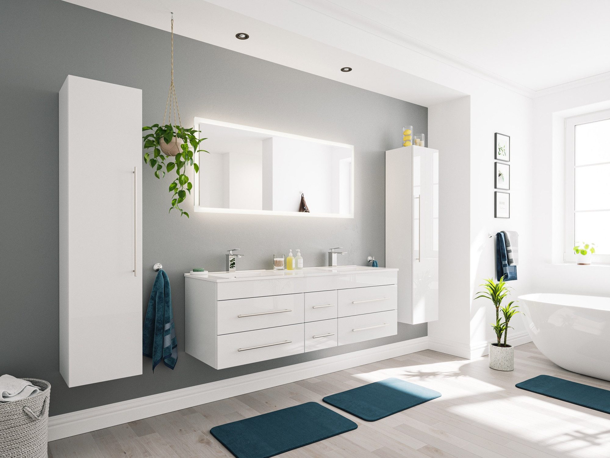Magnolia Home Badmöbel-Set Badmöbelset Komplett Roma günstig online kaufen