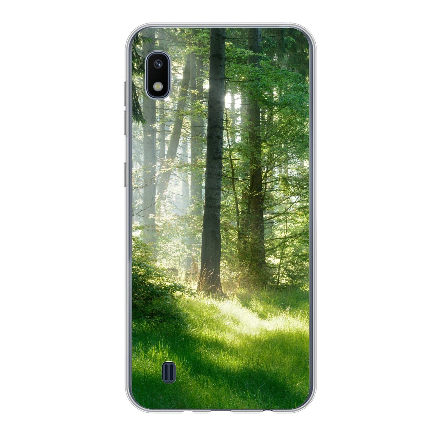 MuchoWow Handyhülle für Samsung Galaxy A10 Natur - Bäume - Wald - Grün - Sonne - Gras - Pf, Smartphone-Bumper, Print, Handy Schutzhülle Dünn