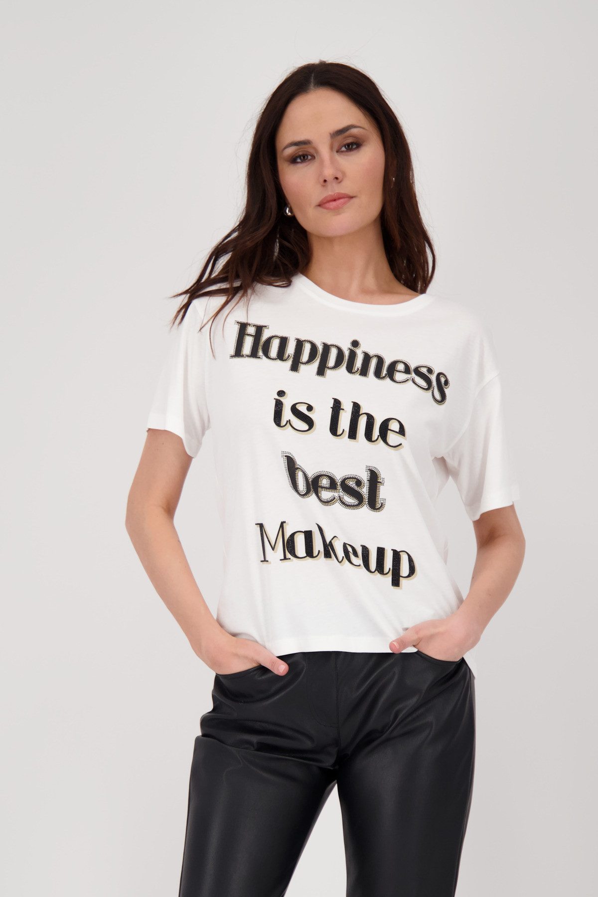 Monari T-Shirt Shirt Happiness Mit Rundhalsausschnitt günstig online kaufen