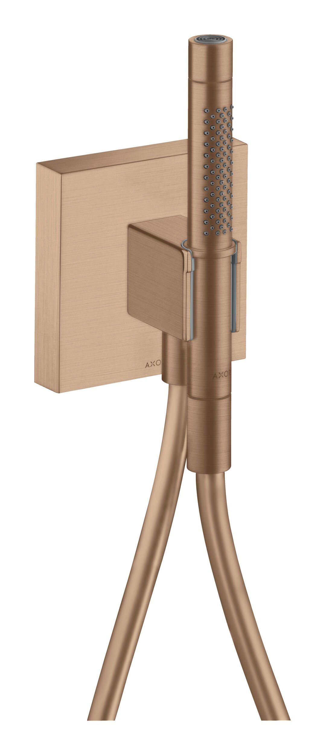 hansgrohe Brausegarnitur Axor Starck Organic, 2 Strahlart(en), Portereinheit mit Stabhandbrause und Brauseschlauch