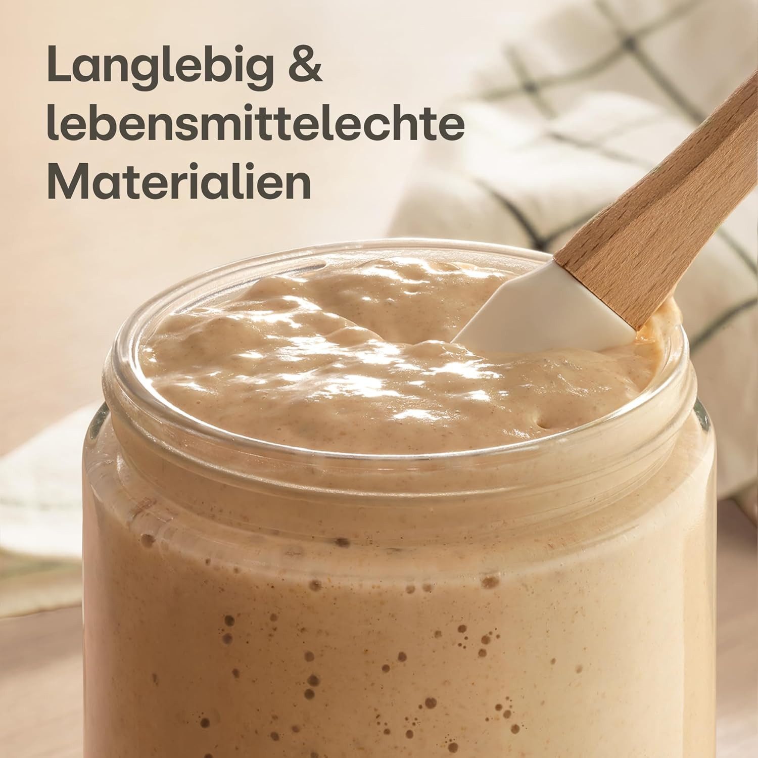 Praknu Fermentationsglas Sauerteig Starter Set aus Glas (700 ml) Komplett - Set mit Anleitung, Glas, Silikon, Baumwolle, Metall, (Starter Set, Komplett-Set für  – Bild 3 von 5