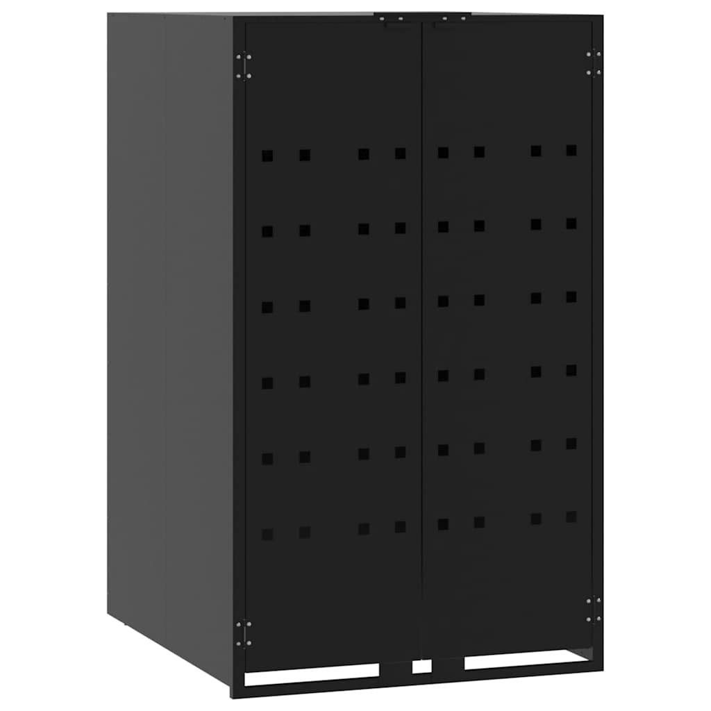 vidaXL Mülltonnenbox Mülltonnenbox für 1 Tonne Schwarz 69x79x117 cm Stahl