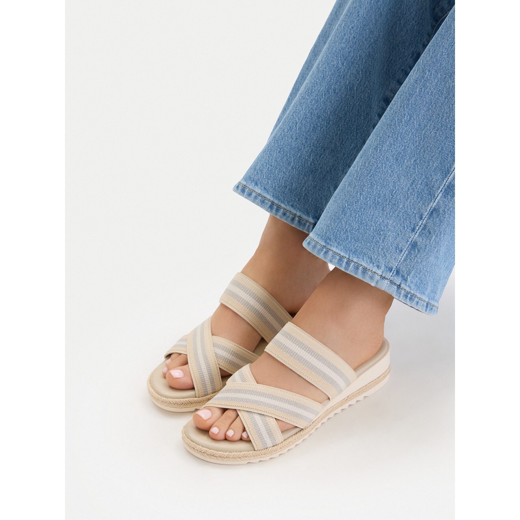Go Soft Go Soft Damen-Flip-Flops, Beige Badepantolette