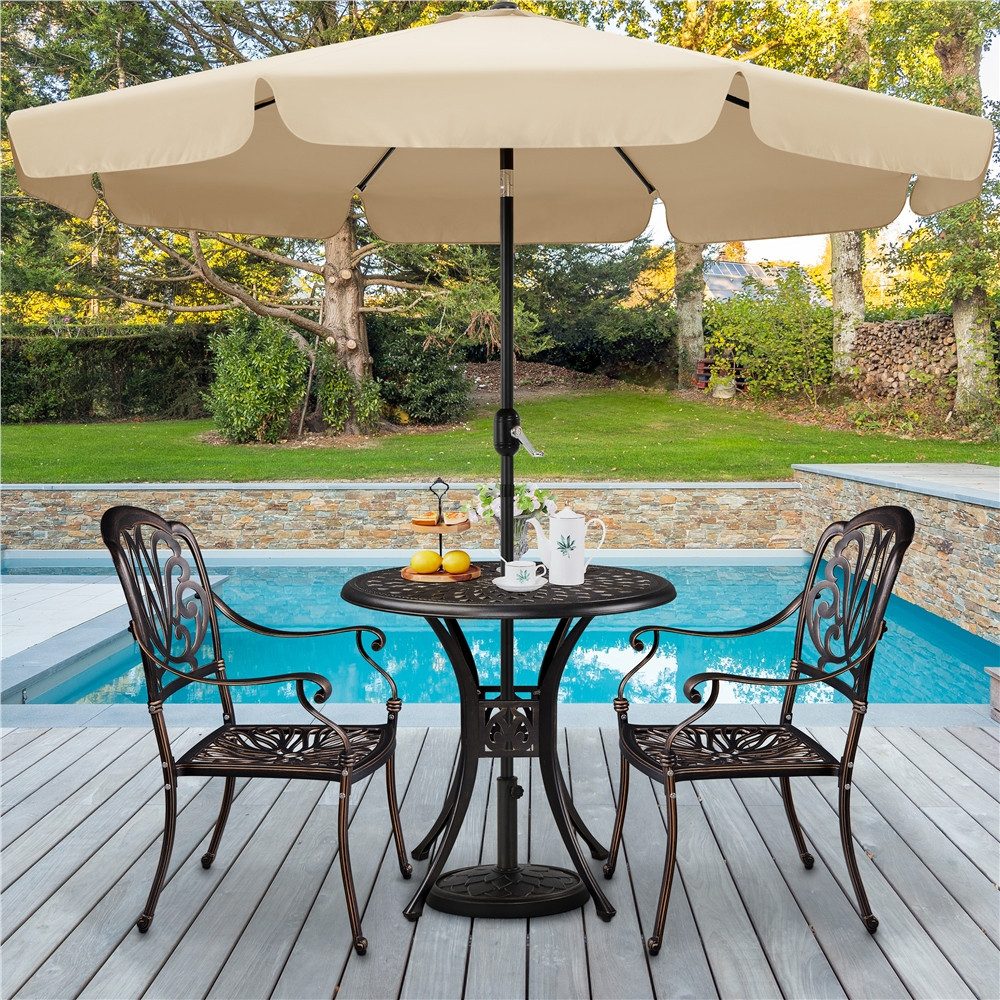 Yaheetech Gartentisch, Balkontisch mit Schirmloch Bistrotisch günstig online kaufen