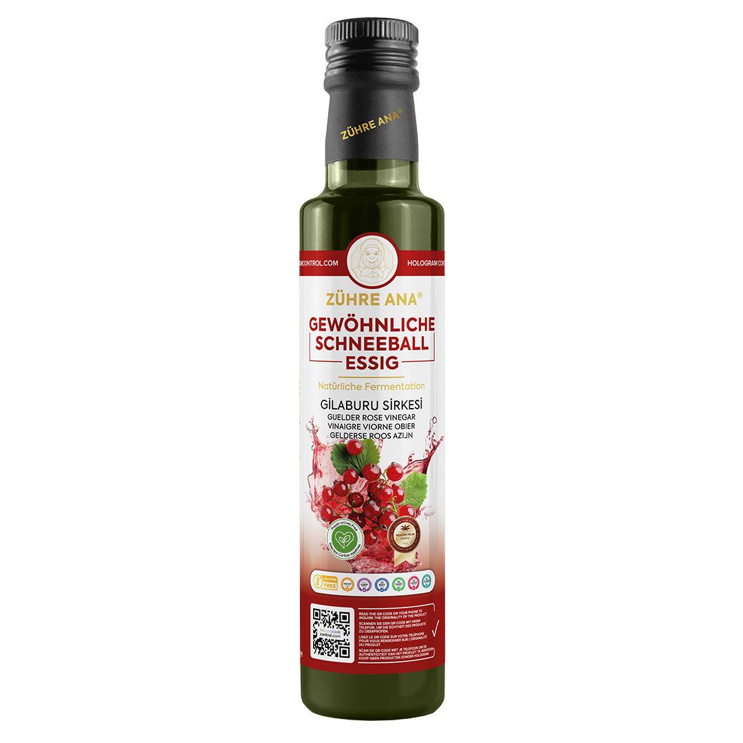 Zühre Ana® Essig Gewöhnliche Schneeball Essig–Natürlich fermentiert mit fruchtigem Arom, 500 ml, Gewöhnliche Schneeball Essig–Natürlich fermentiert mit fruchtigem Arom