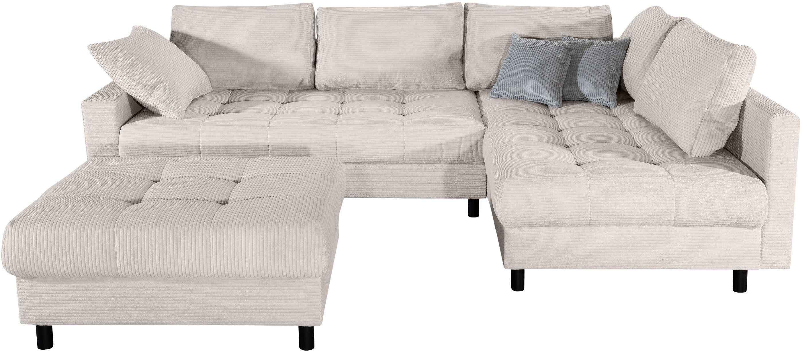COLLECTION AB Ecksofa Toni XL L-Form B:274 cm Set inkl. Hocker, AKTION mit Pet Topper, Set: Sofa & Hocker, 2 Zierkissen, Bonell-Federkern – Bild 2 von 5