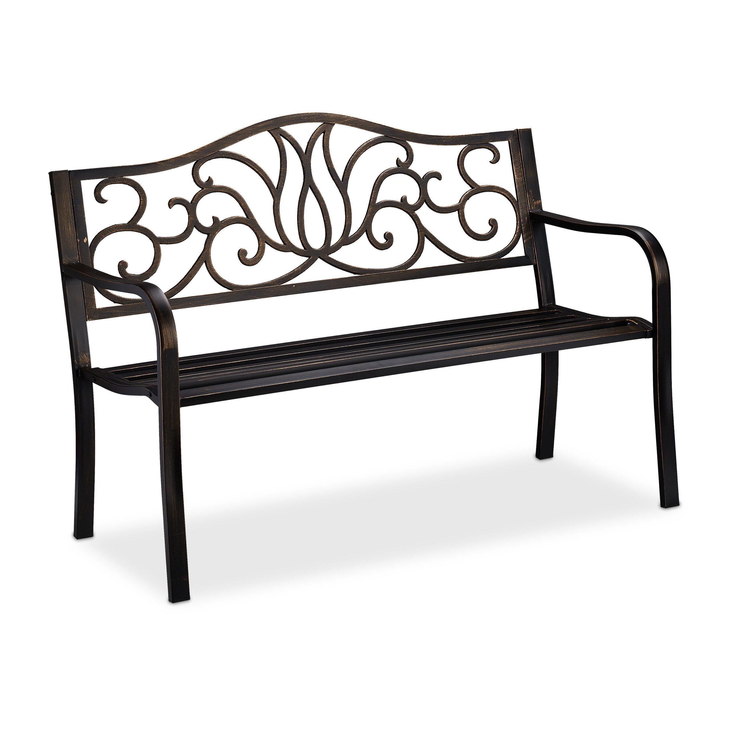 relaxdays Gartenbank Antik, Schwarz-Bronze günstig online kaufen