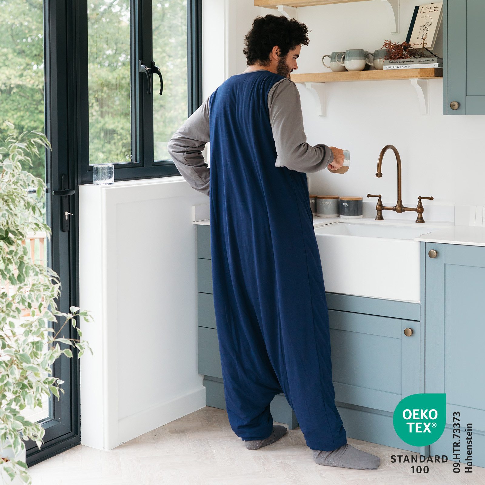 Schlummersack Hüttenschlafsack Erwachsenenschlafsack mit Füßen Sommer, 1.0 Tog dünn wattiert OEKO-TEX