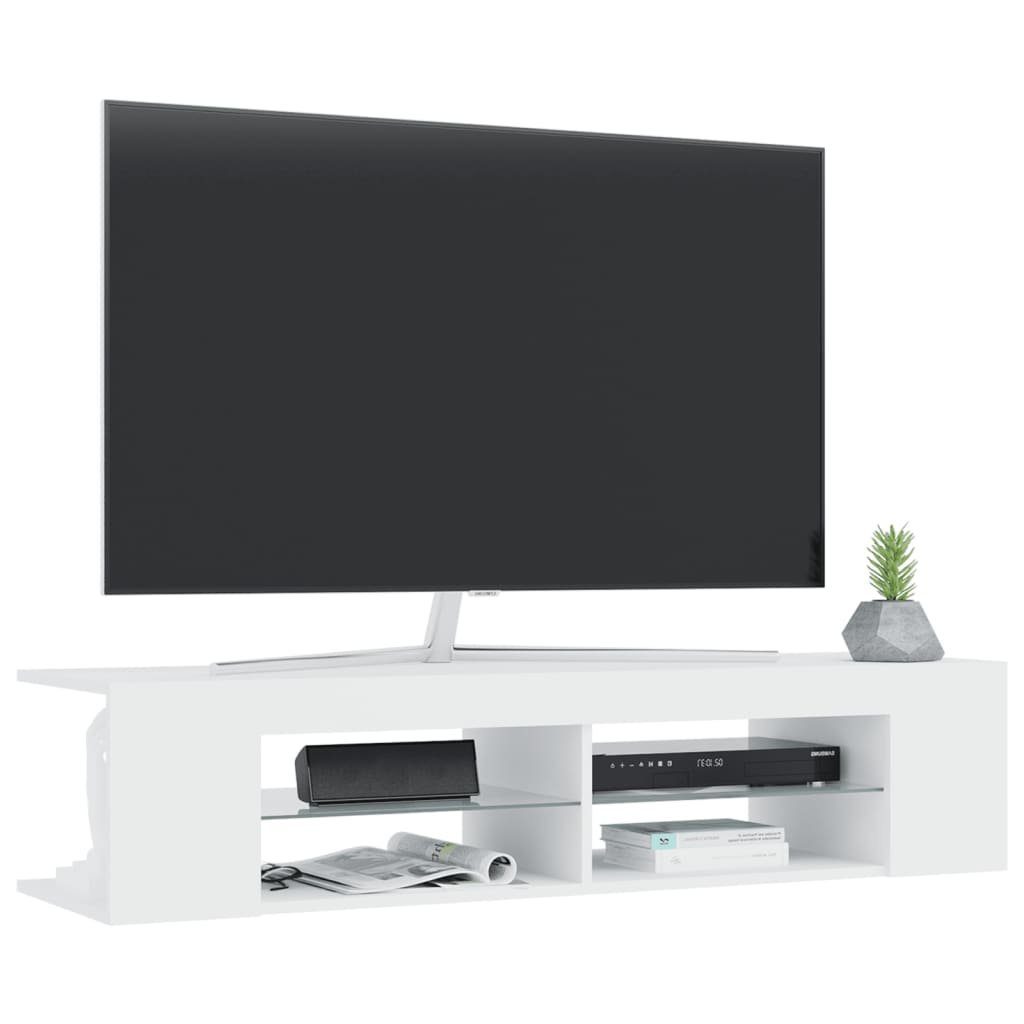 vidaXL TV-Schrank (1-St) 135x39x30 mit cm LED-Leuchten TV-Schrank Weiß