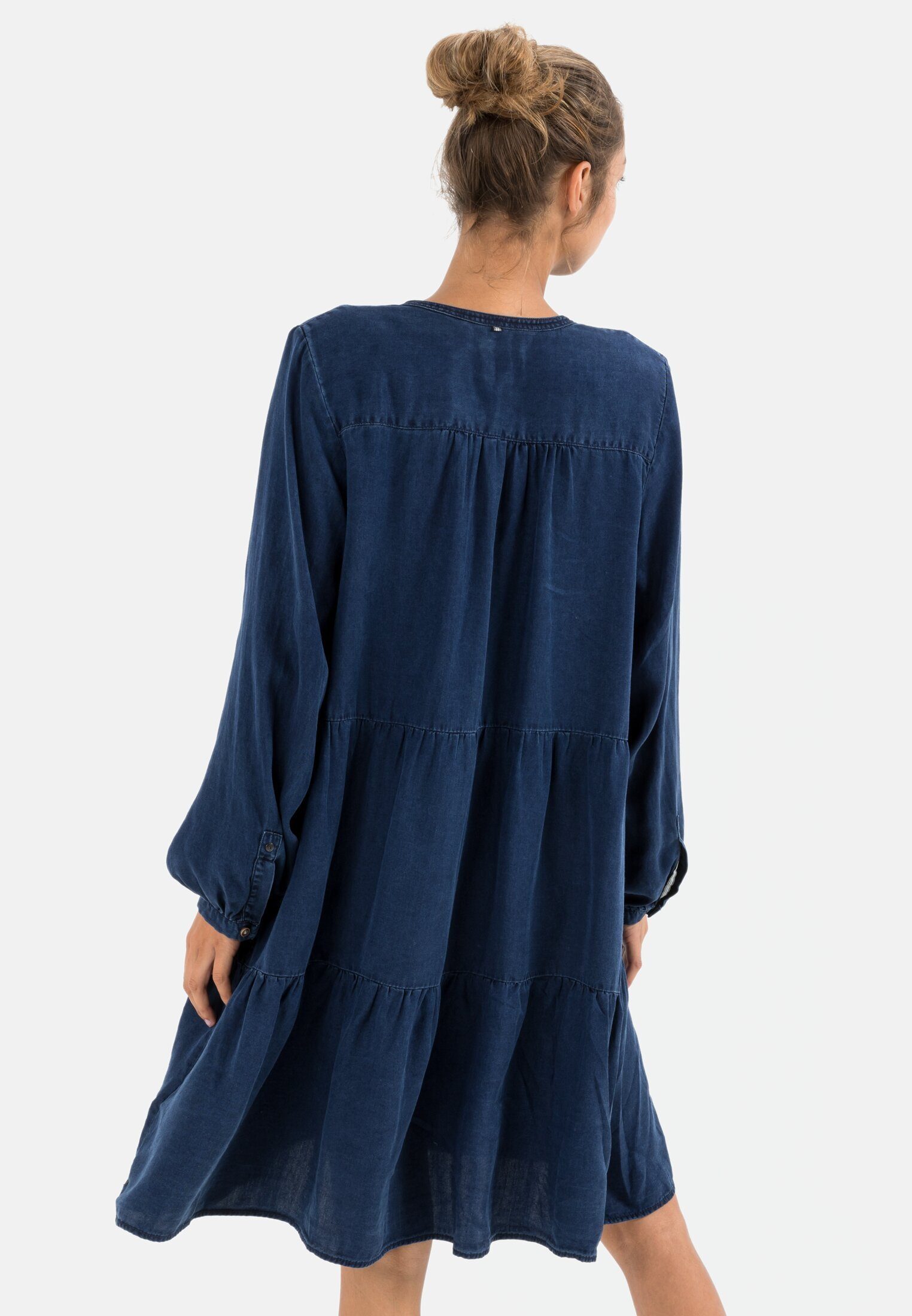 camel active Sommerkleid aus reinem TENCEL™ Lyocell Langarm Rundhals günstig online kaufen