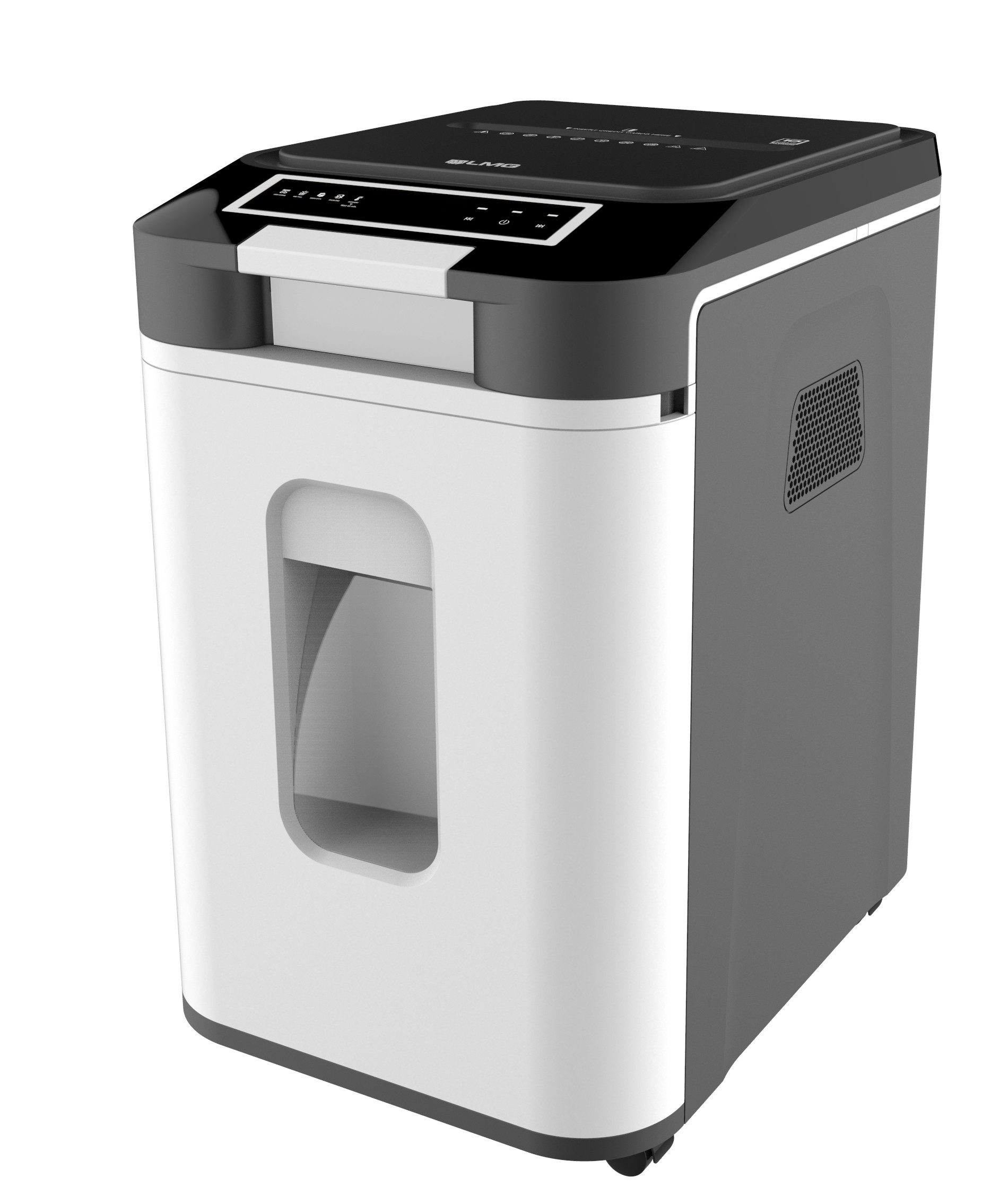 LMG Germany Aktenvernichter Autofeed Aktenvernichter, Manuell 10 und Auto 200 Blatt, P4, leise, Autofeed 200 Blatt, manueller Einzug 10 Seiten, Heftklammern, 4 Rollen