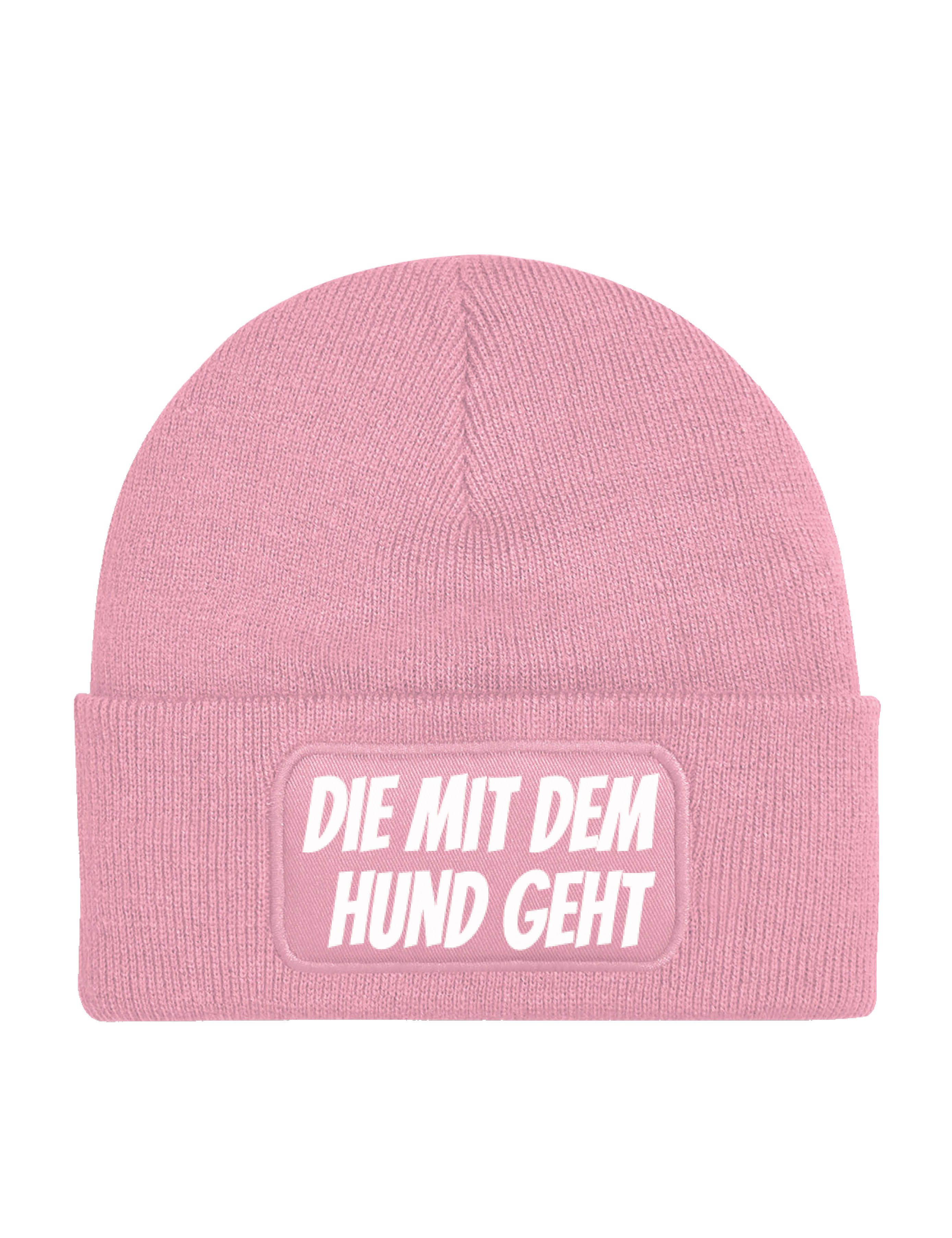 Youth Designz Beanie "DIE MIT DEM HUND GEHT" Beanie Mütze für Damen Geschenk Statement mit lustigem Spruch Print für Frauen