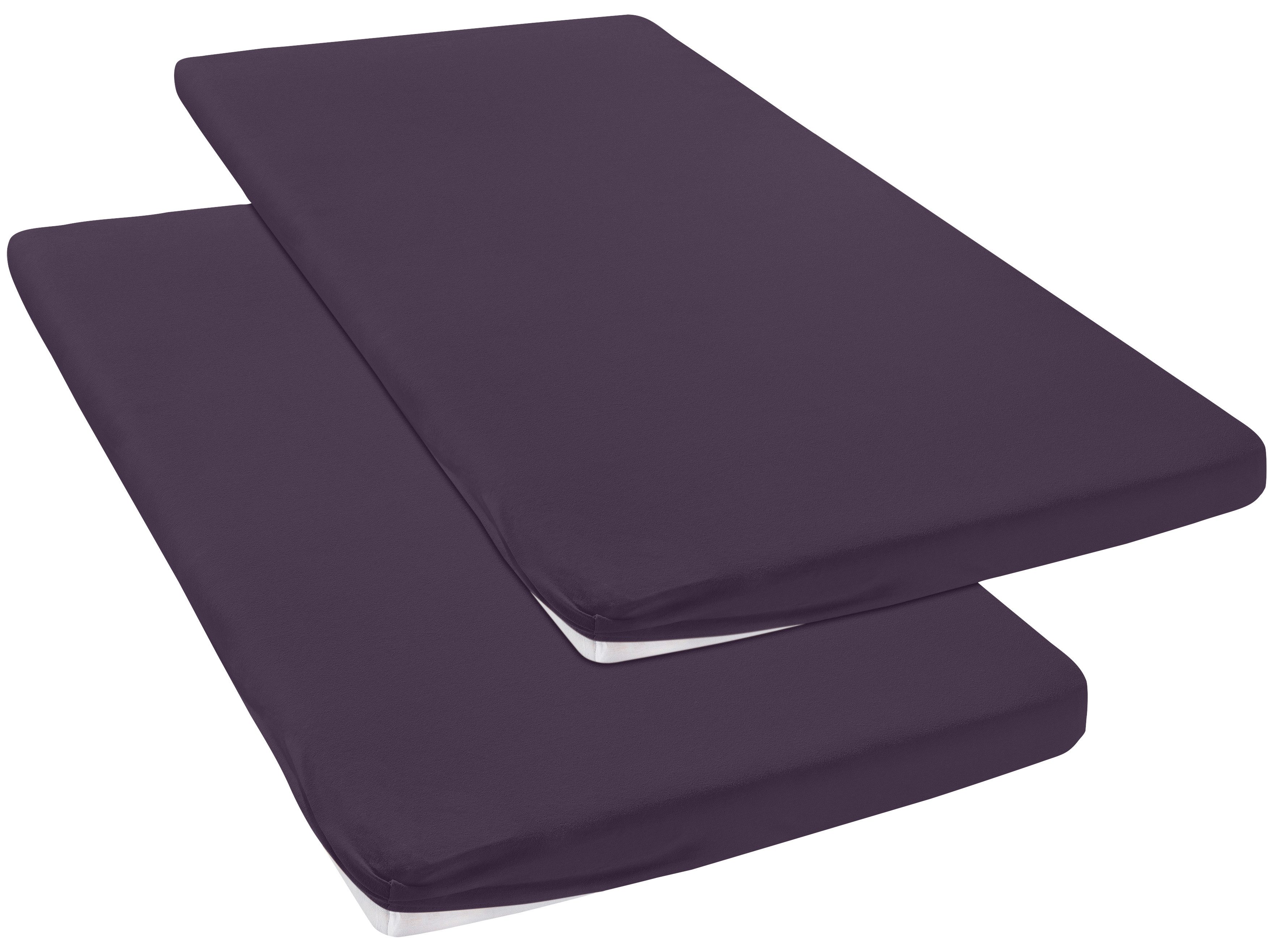 OTTO home Spannbettlaken Topper Basic, in Gr. 90x200, 140x200 oder 180x200 cm, Baumwoll-Jersey, Gummizug: rundum, (2 Stück), Baumwolle, Matratzen bis 8 cm Höhe, Bettlaken, Spannbetttuch, Laken