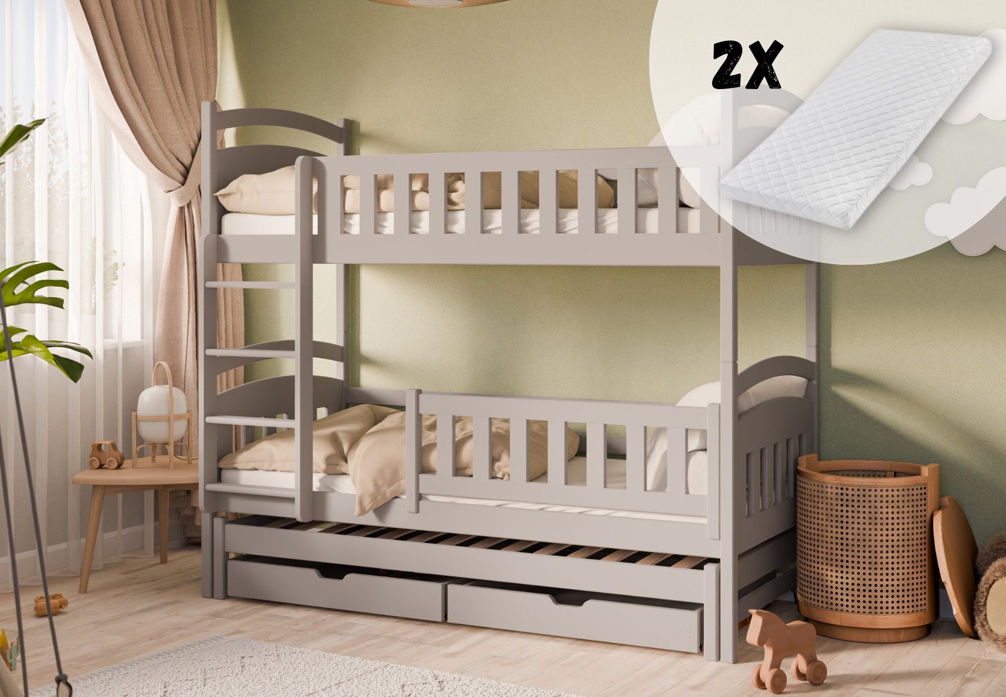 Kids Collective Etagenbett Hochbett Kinderbett 90x200 günstig online kaufen